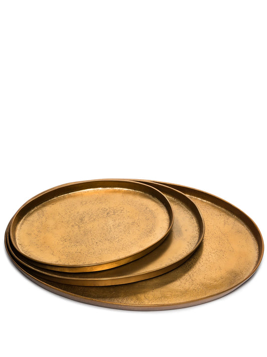 oval-shape set of three platters