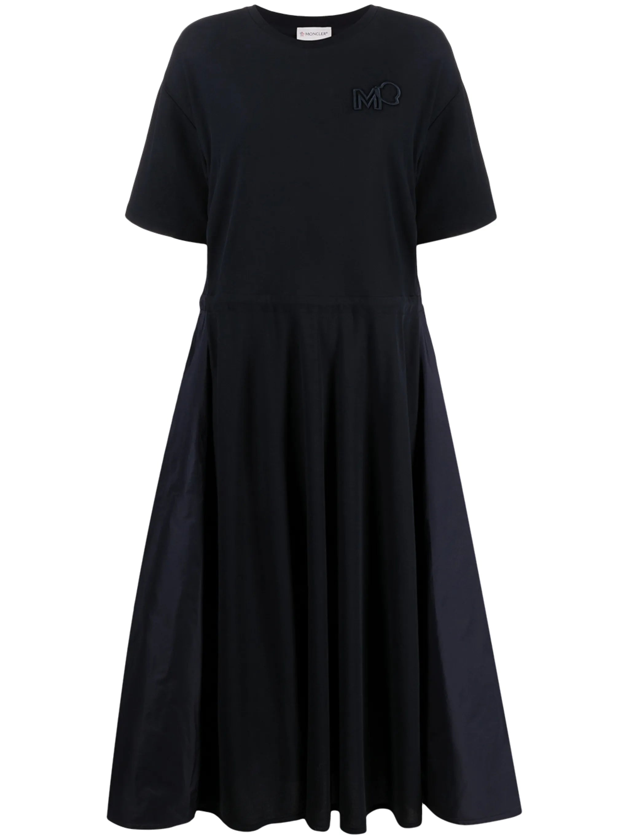 panelled drawstring-waist midi dress