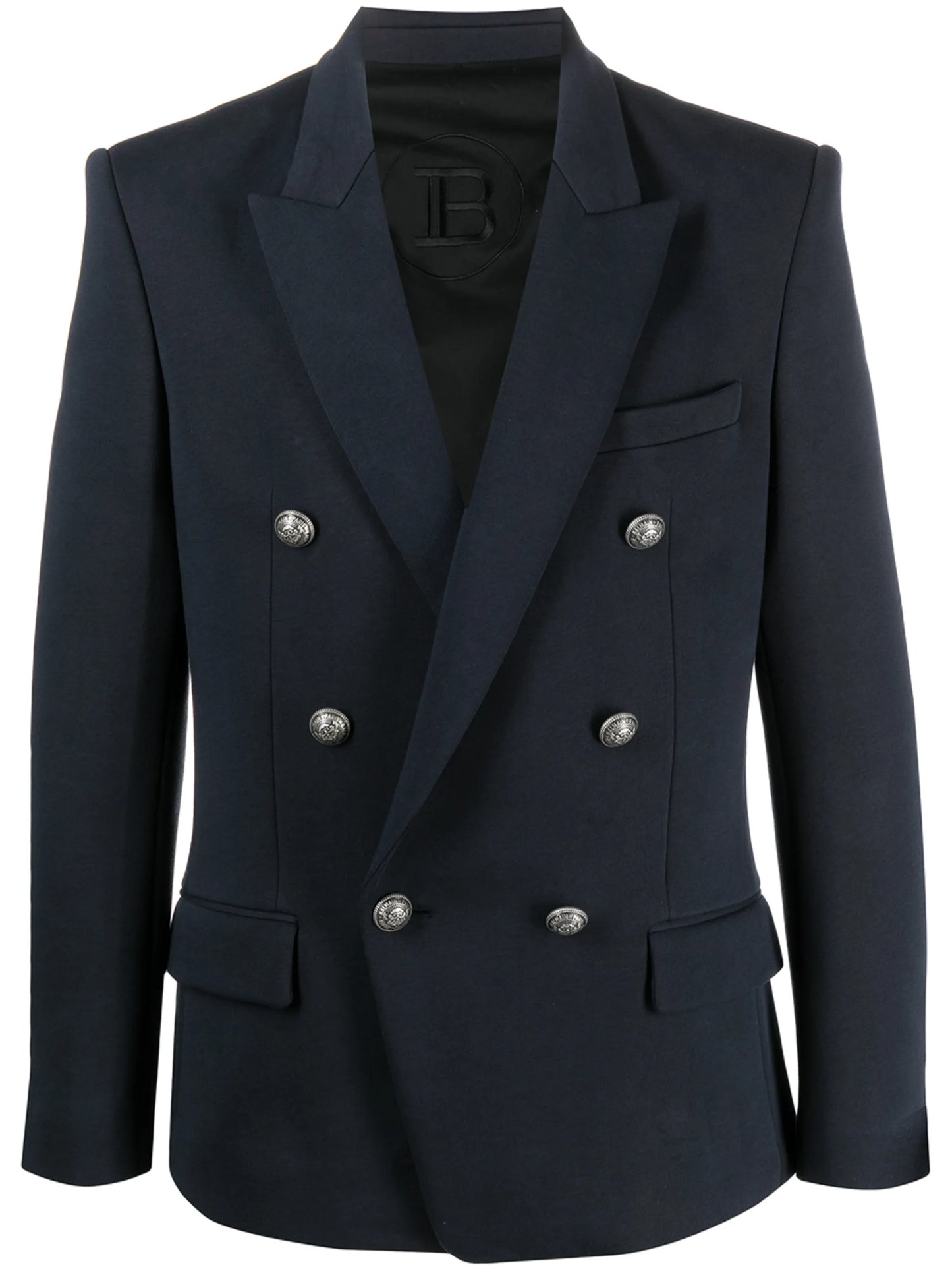 double-breasted cotton blazer