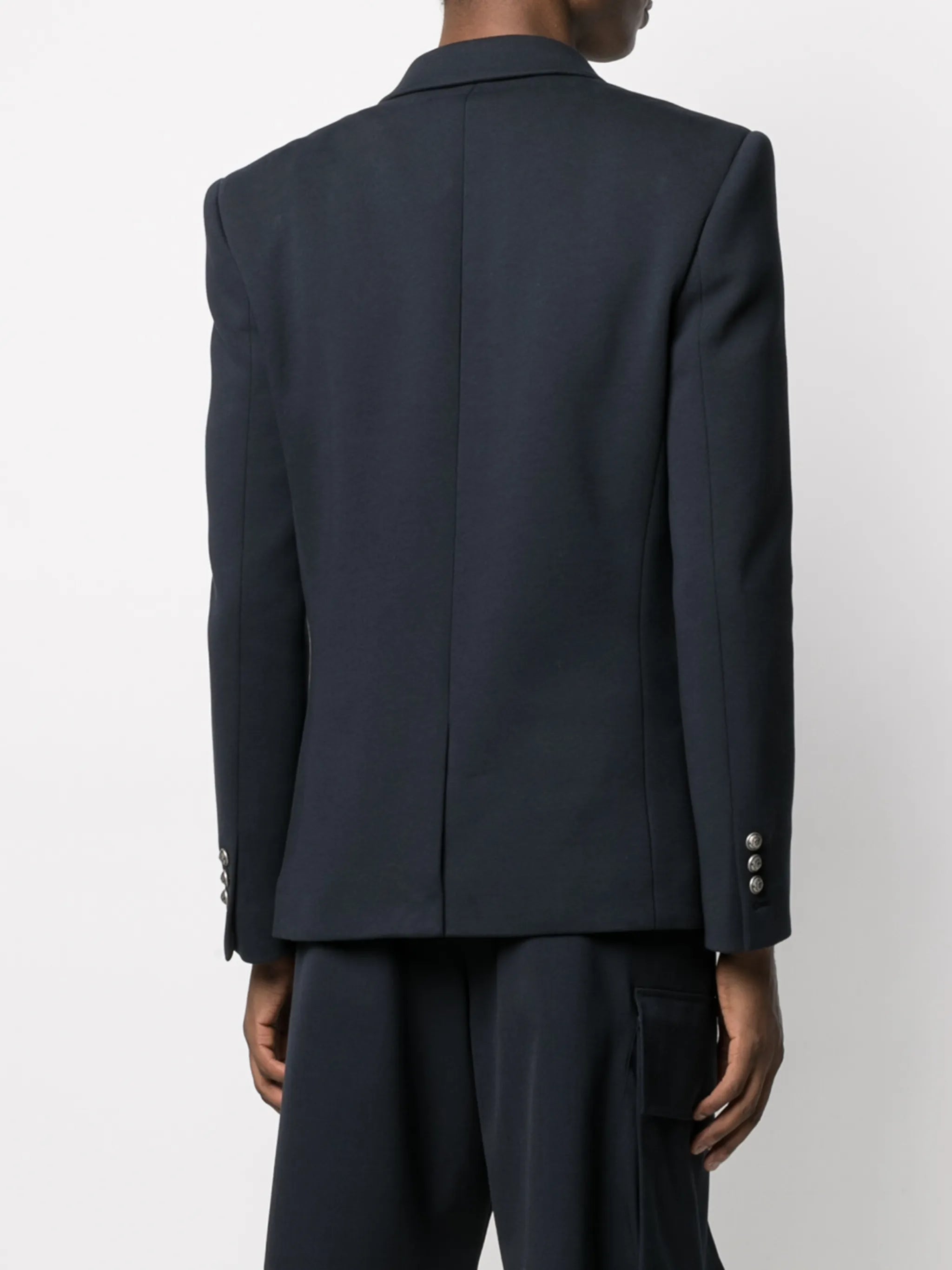 double-breasted cotton blazer