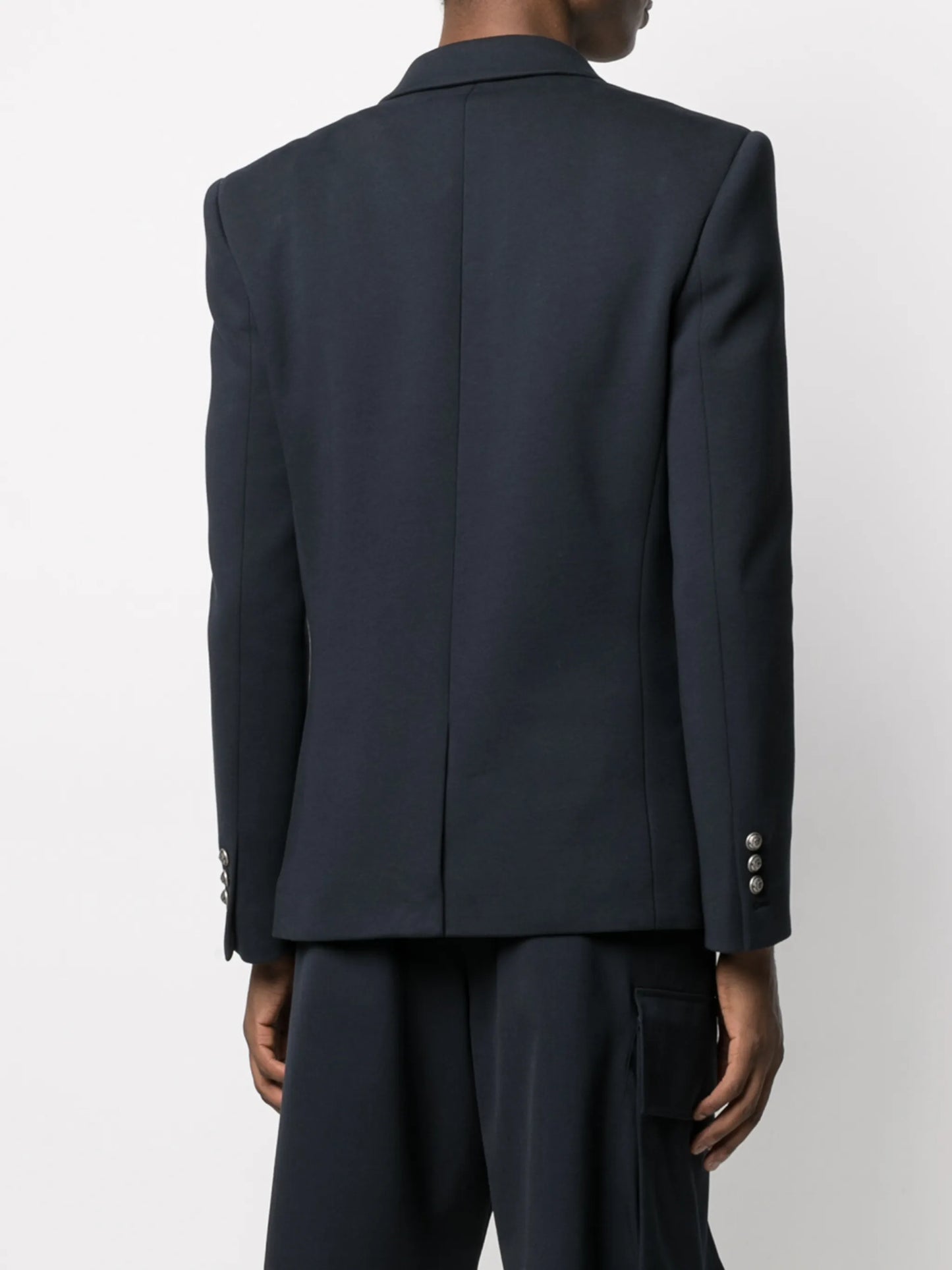 double-breasted cotton blazer
