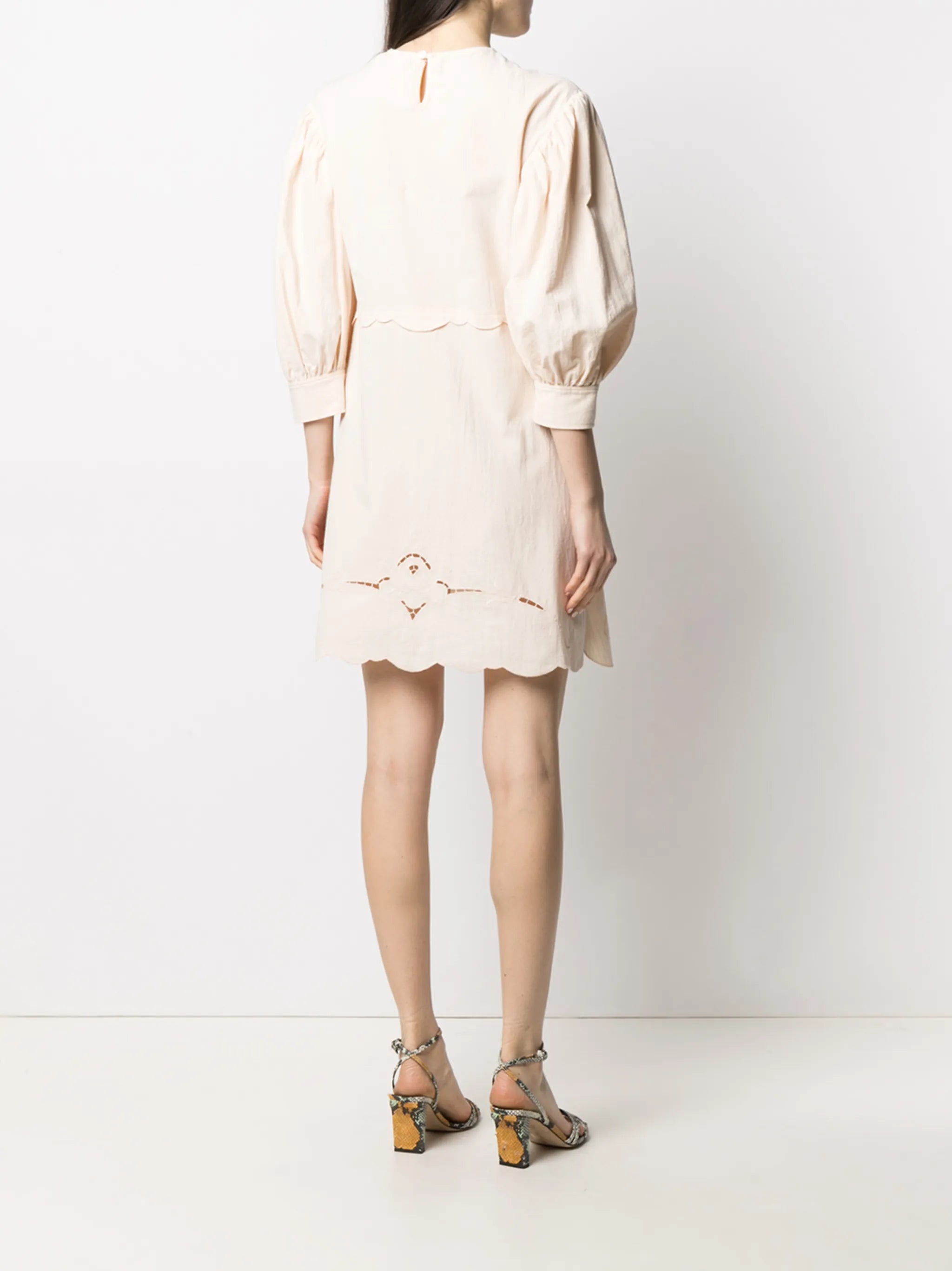 embroidered details shift dress