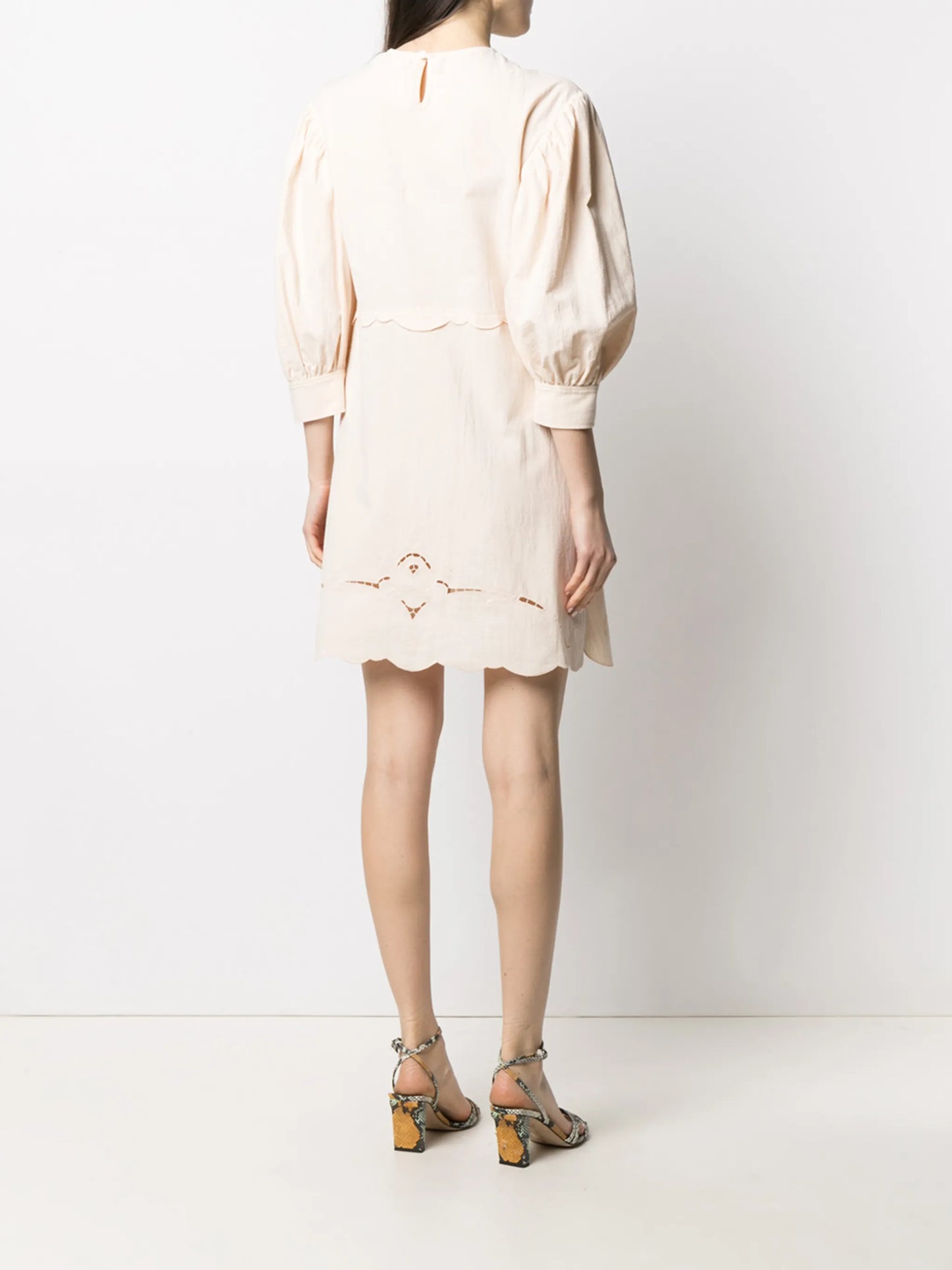 embroidered details shift dress