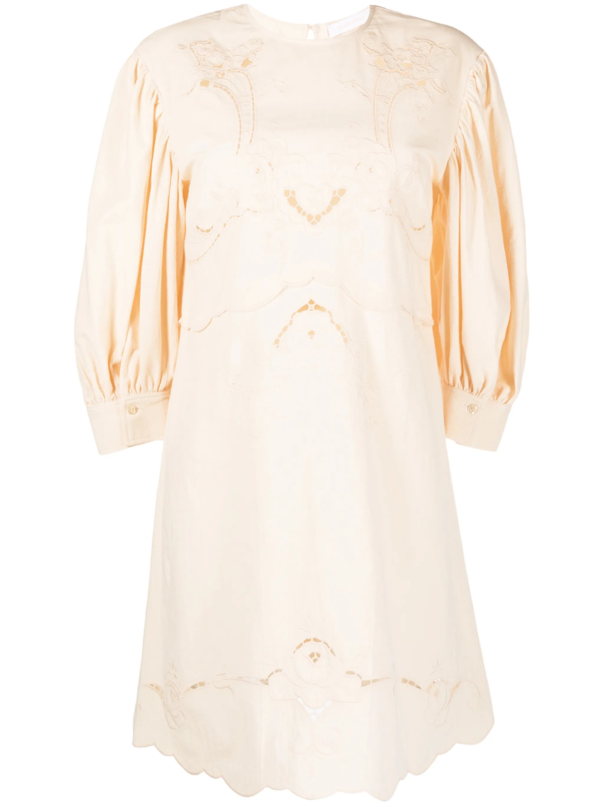 embroidered details shift dress