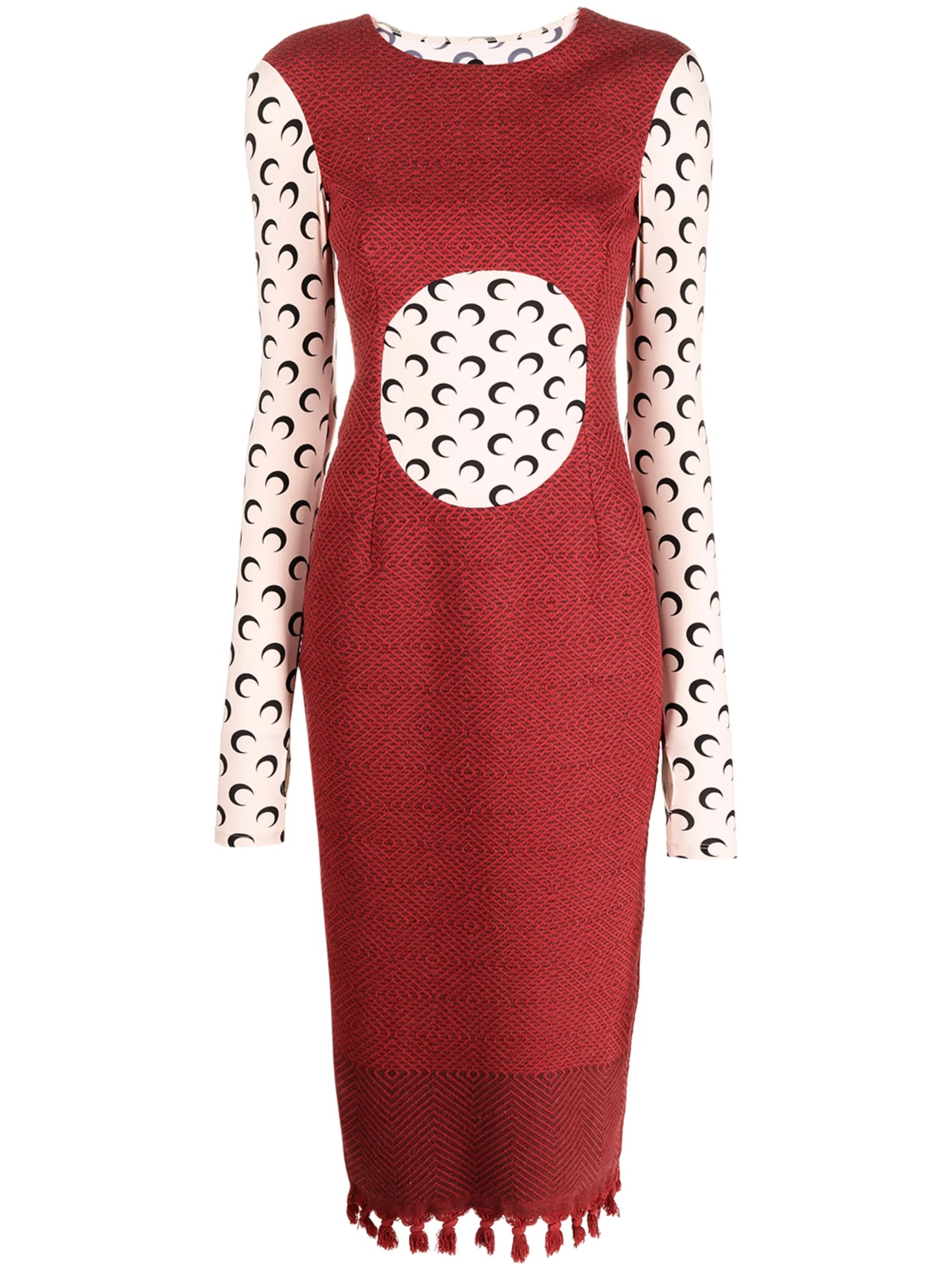moon-print layered dress