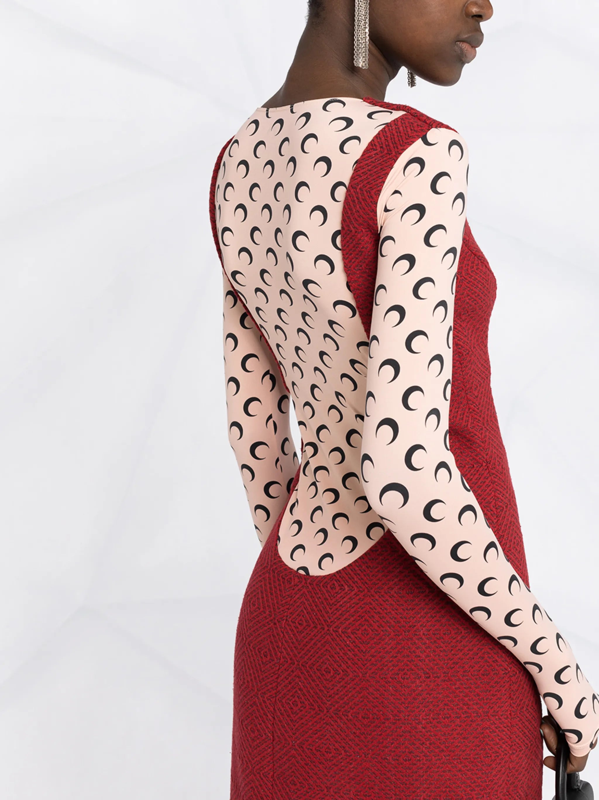 moon-print layered dress