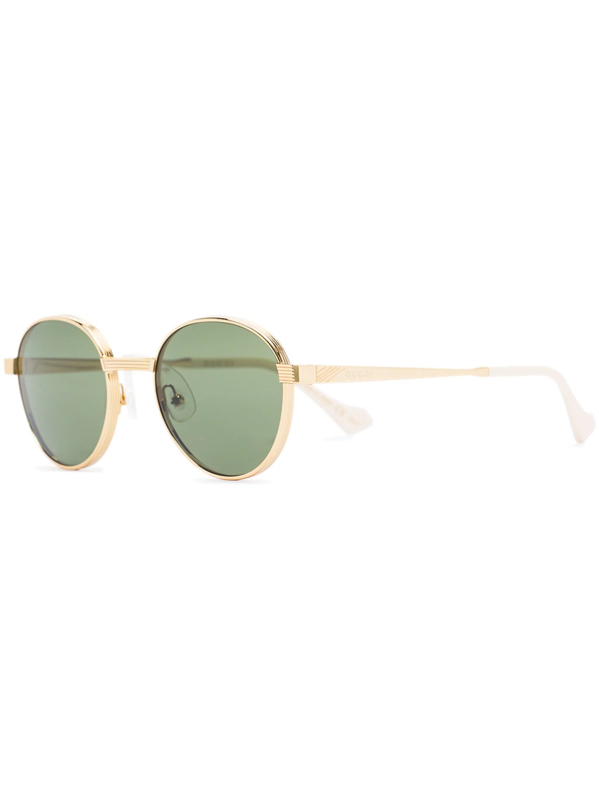 logo-engraved round-frame sunglasses