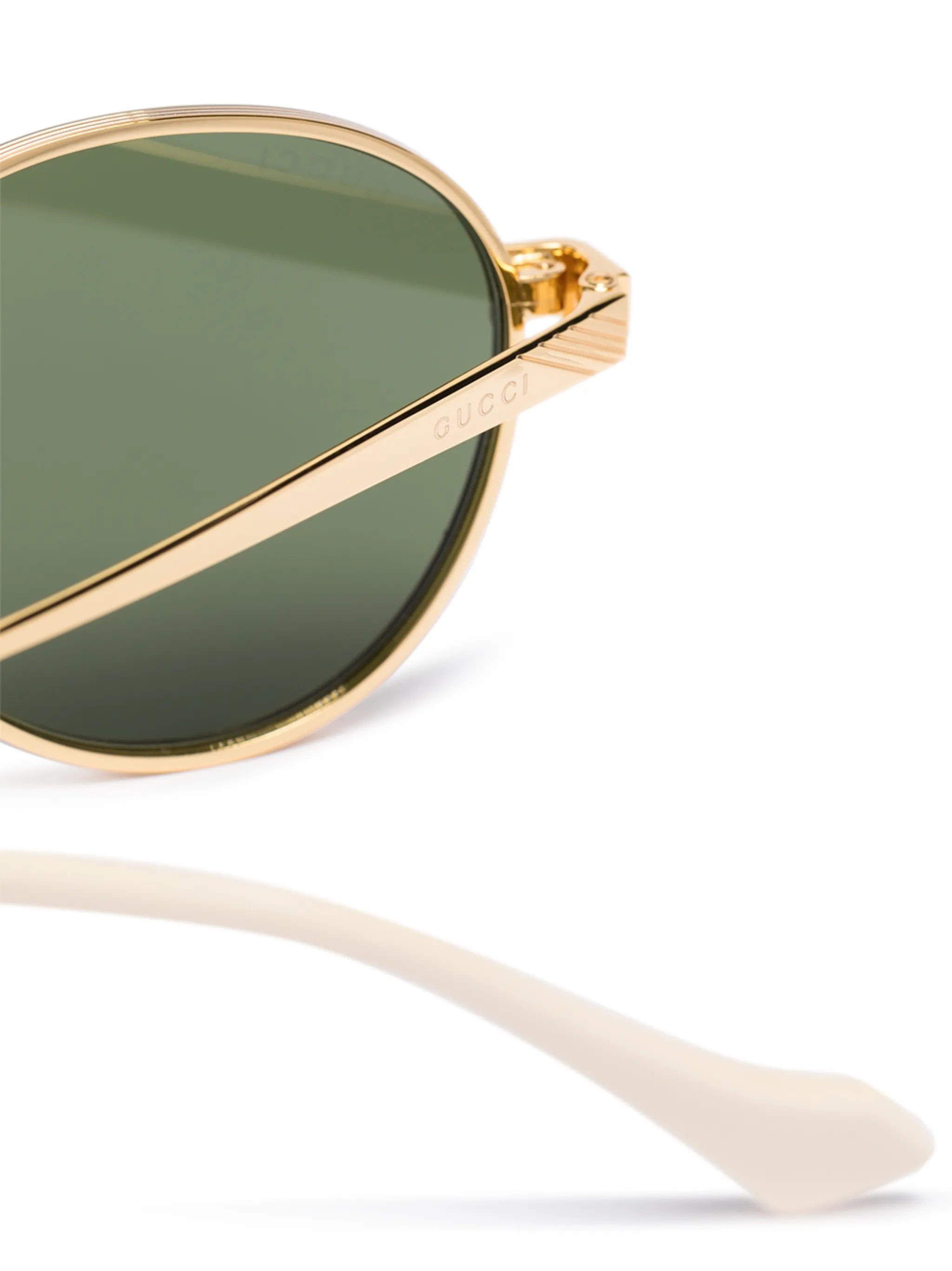 logo-engraved round-frame sunglasses