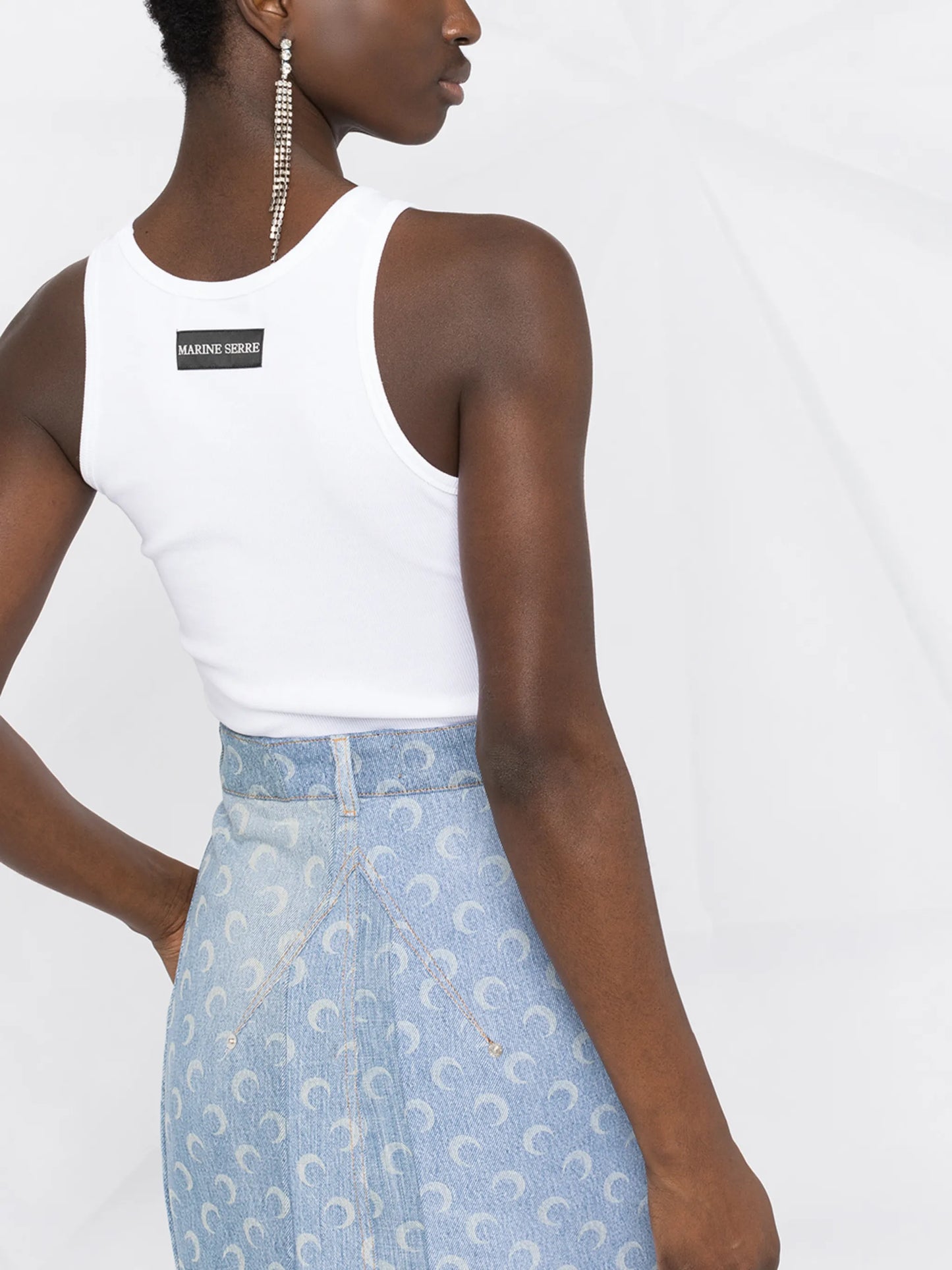 logo-embroidered tank top