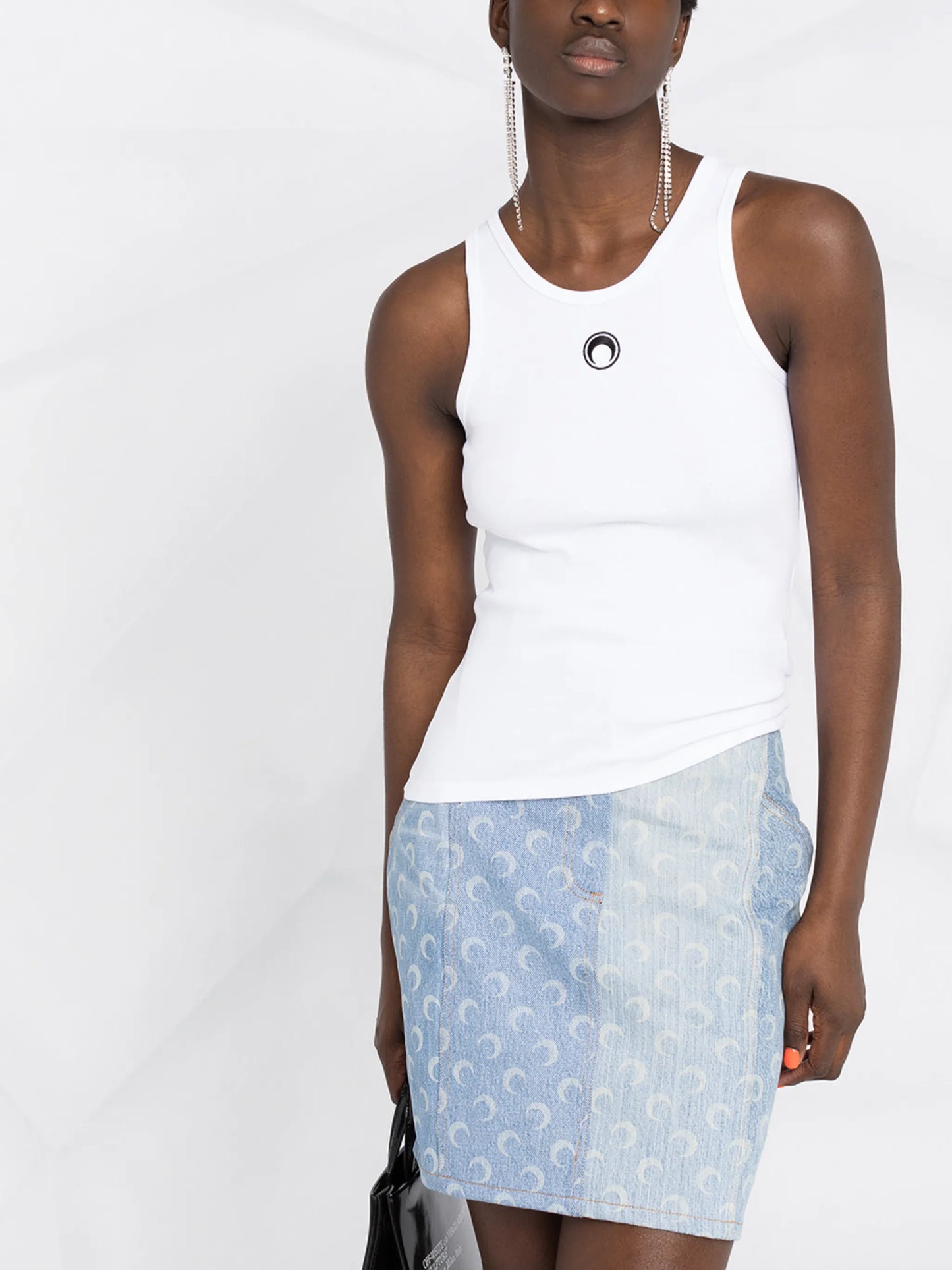 logo-embroidered tank top