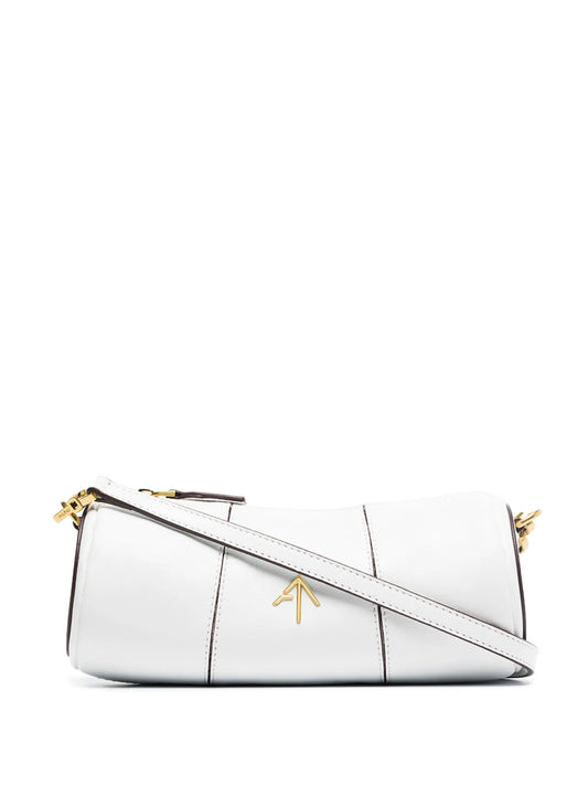 Cylinder leather shoulder bag
