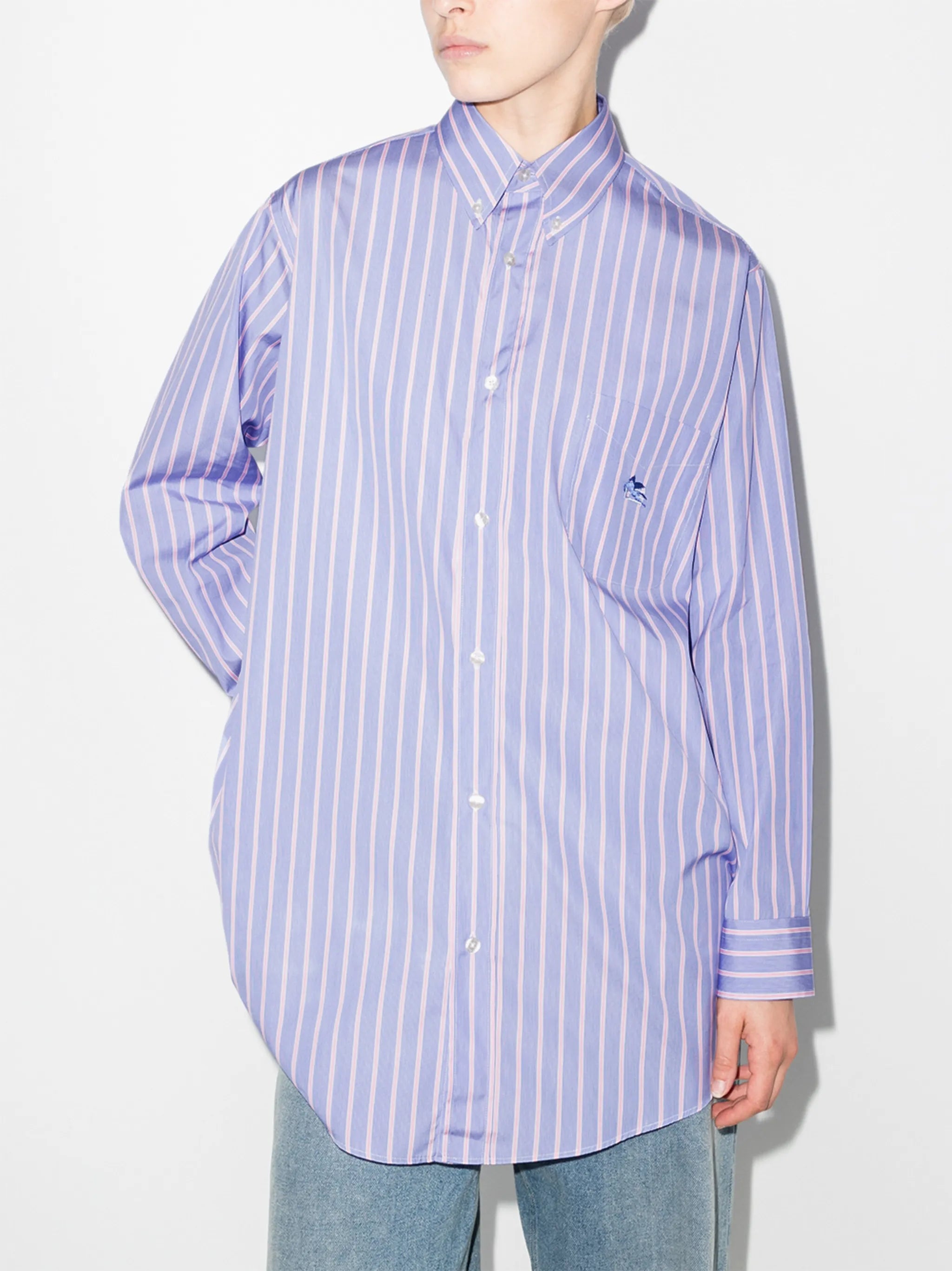 oversize pinstripe pattern shirt