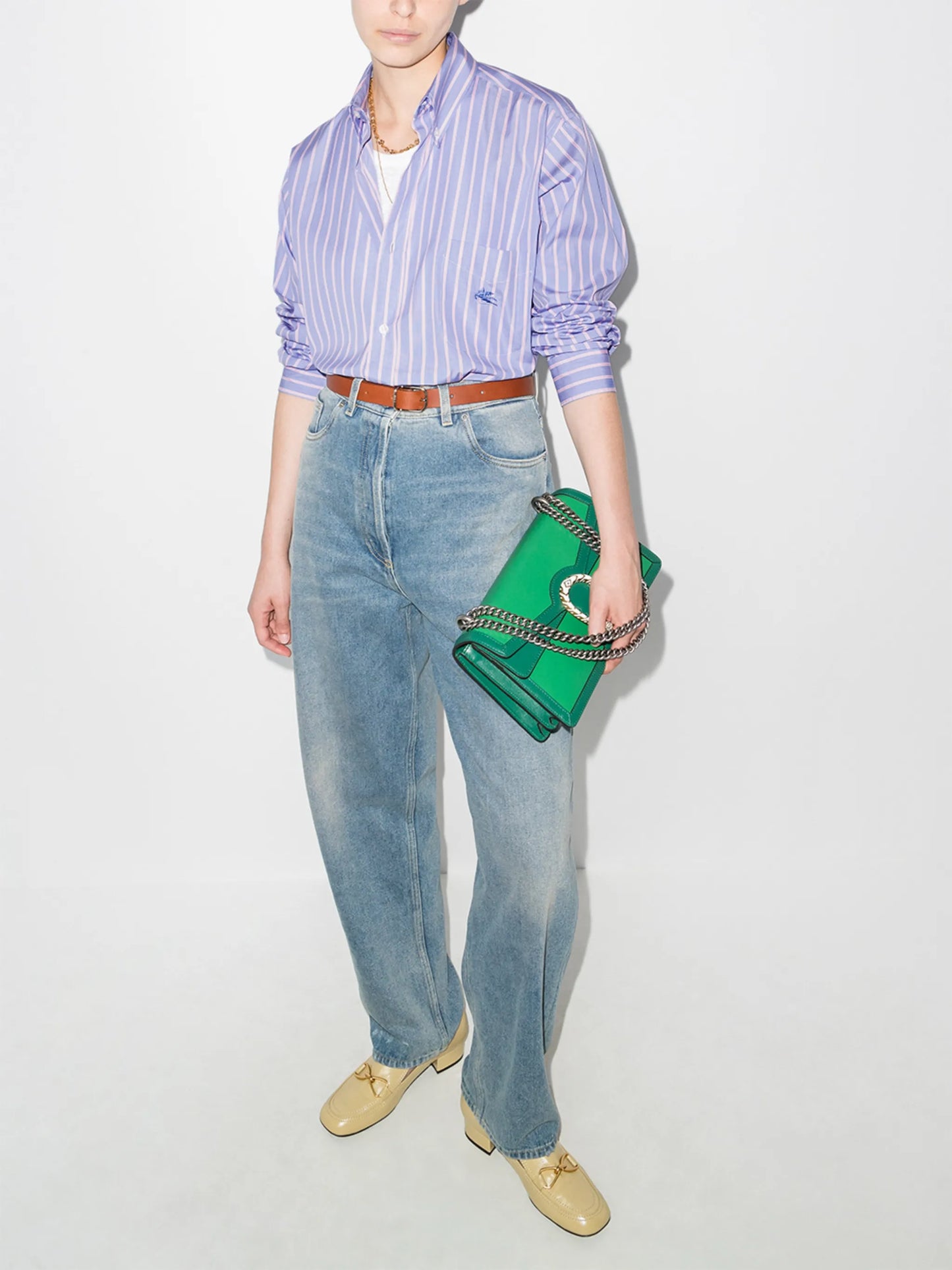 oversize pinstripe pattern shirt