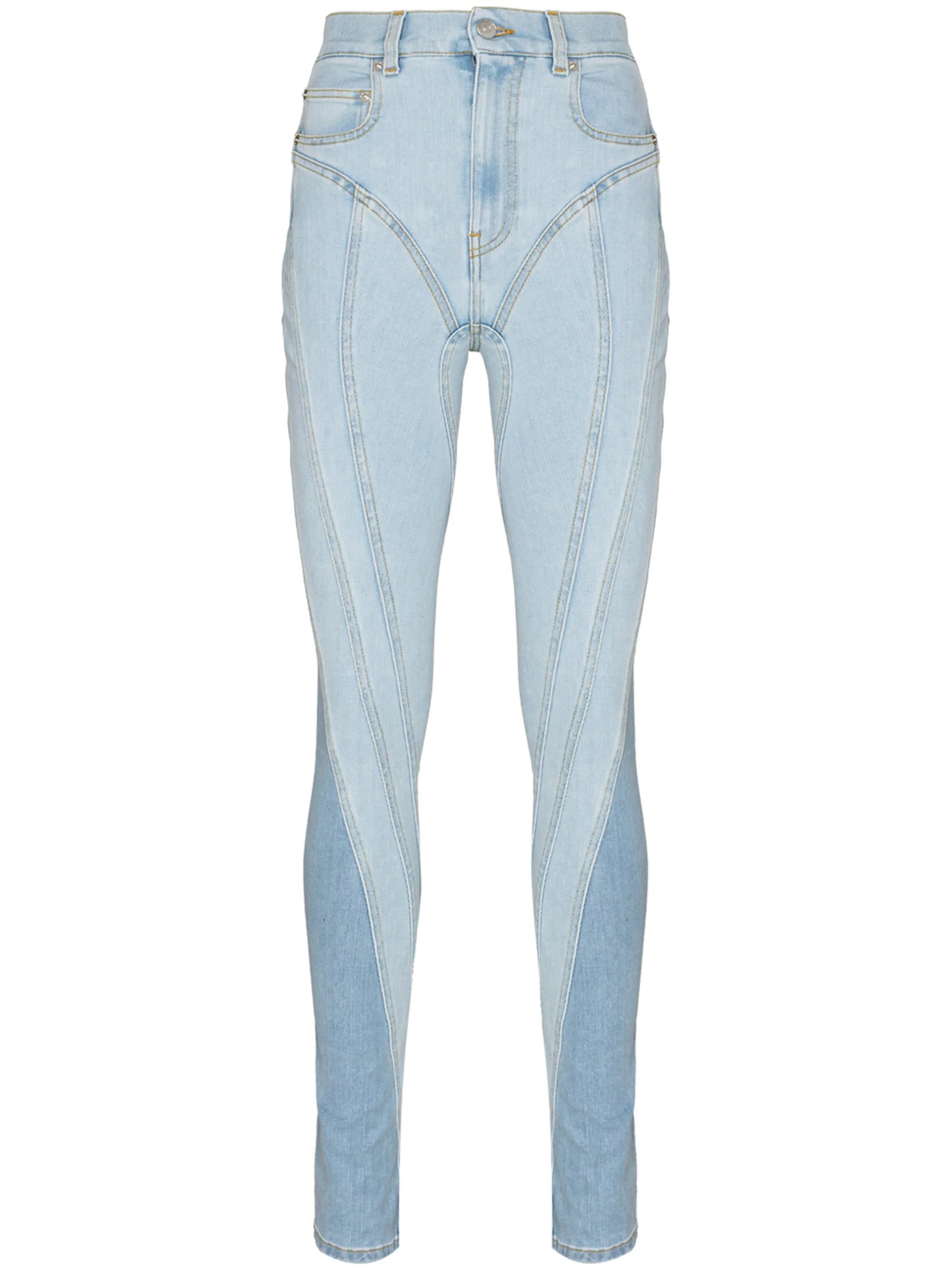 high-rise panelled skinny jeans