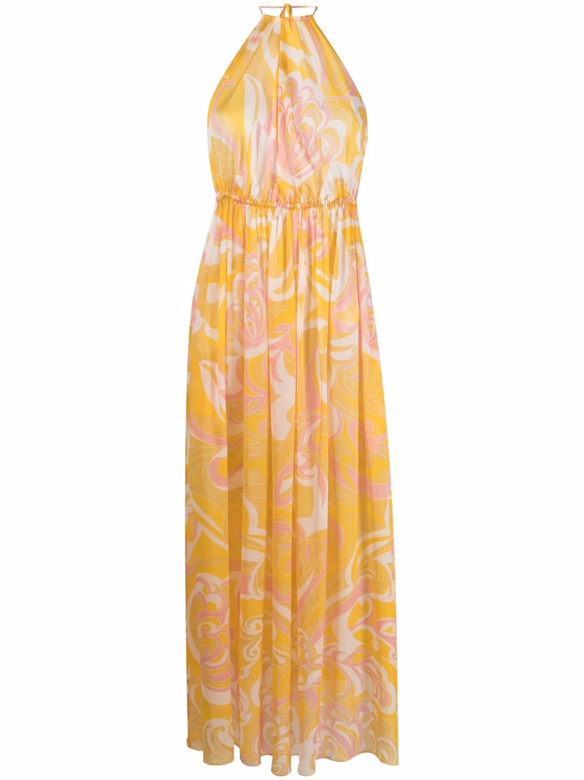 silk graphic-print dress