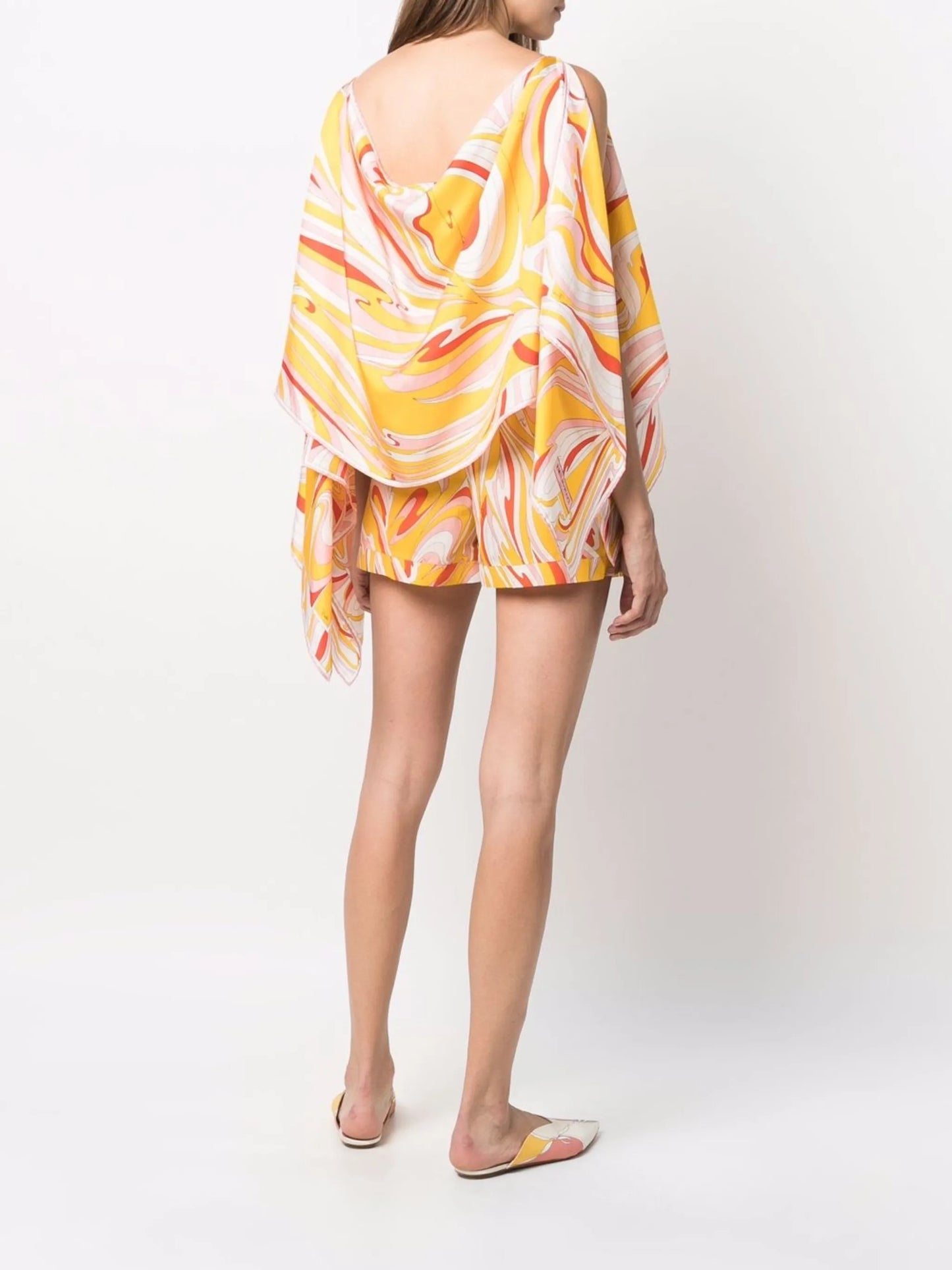 silk graphic-print top