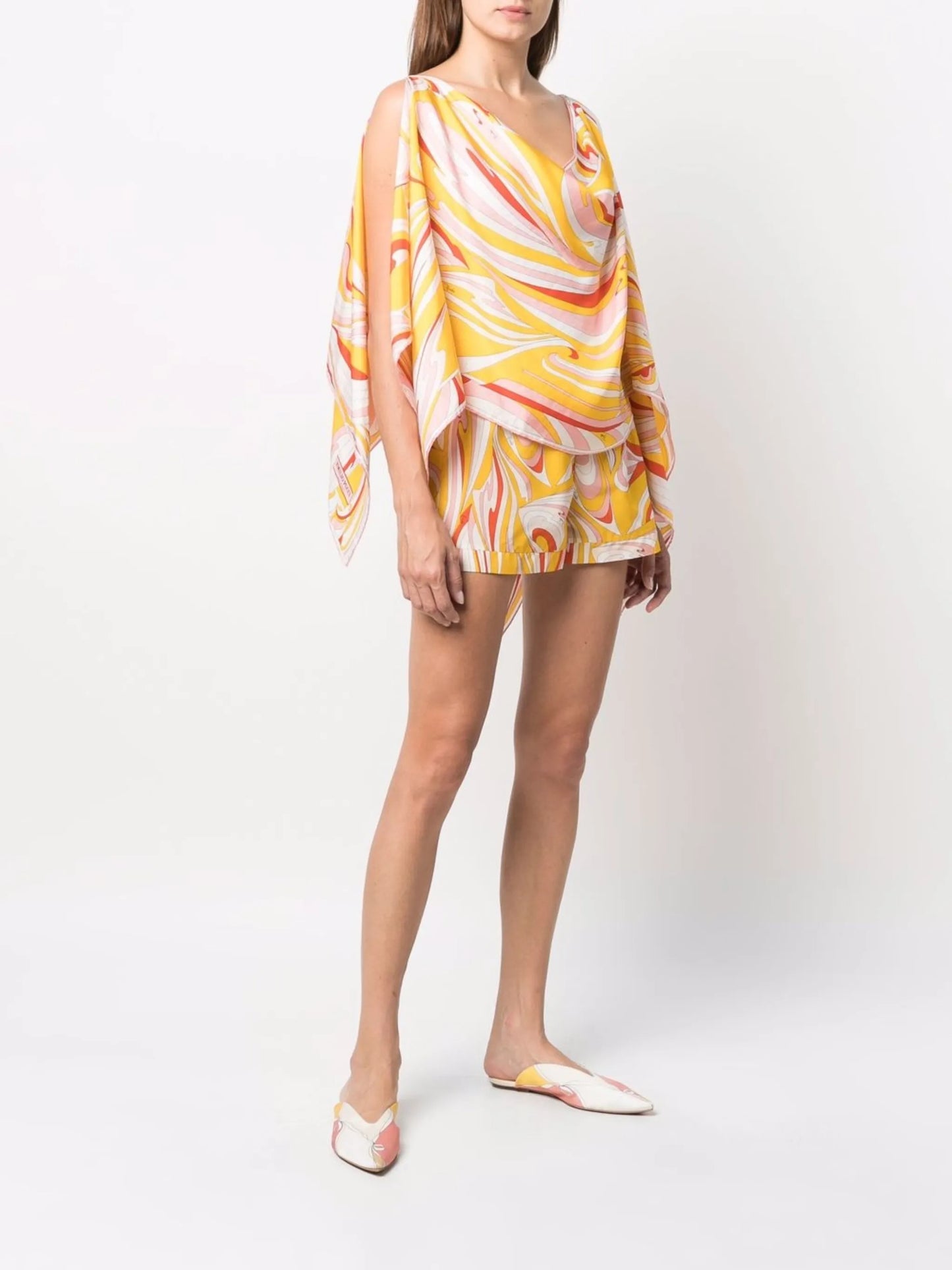 silk graphic-print top