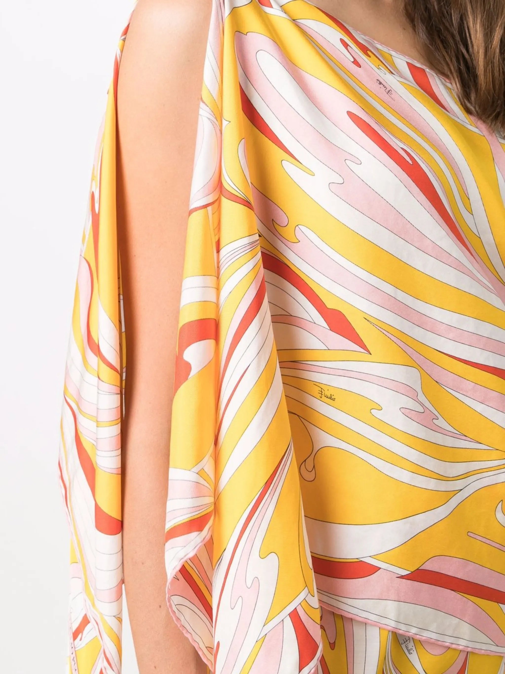silk graphic-print top