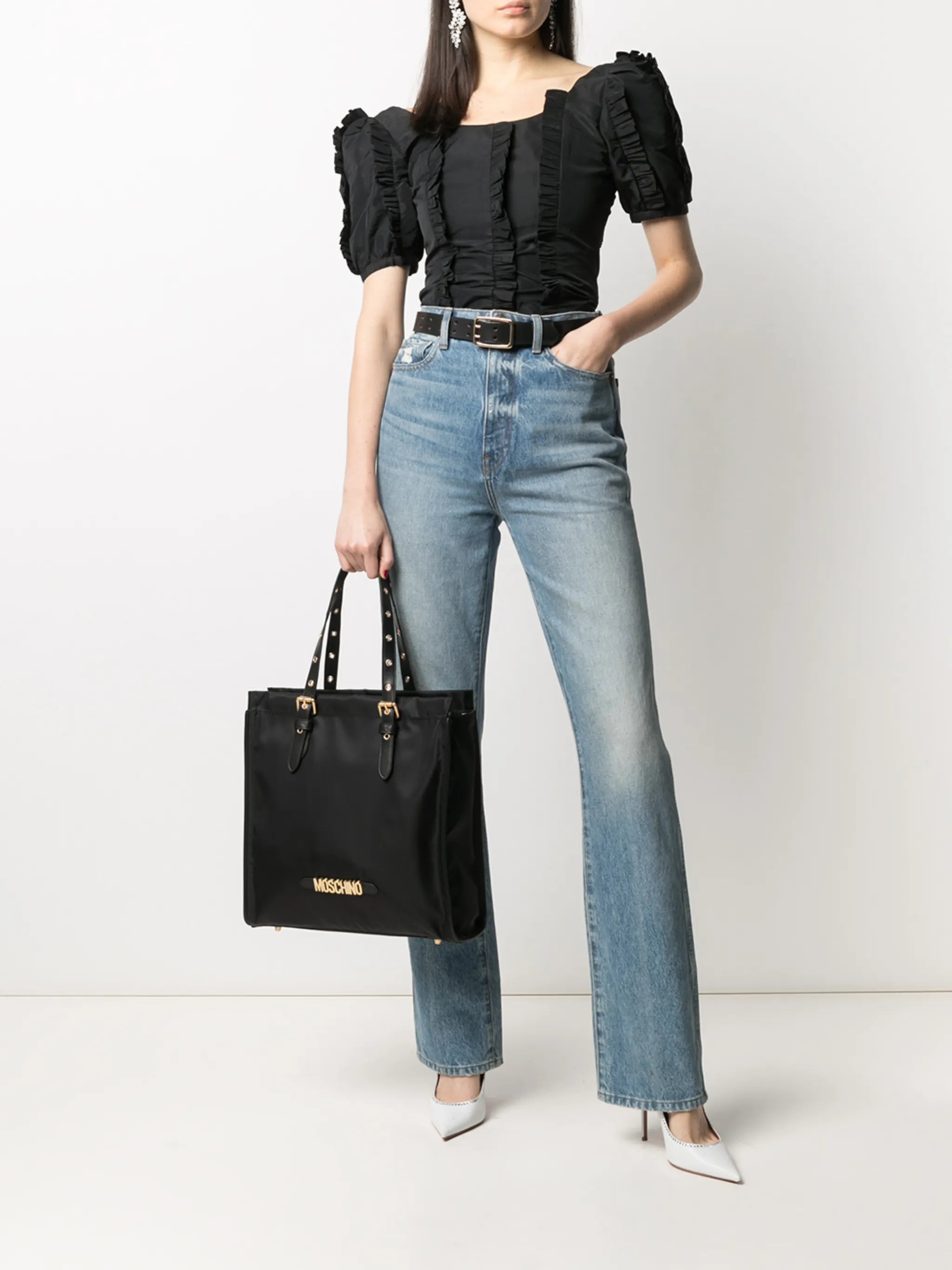 lettering logo tote bag