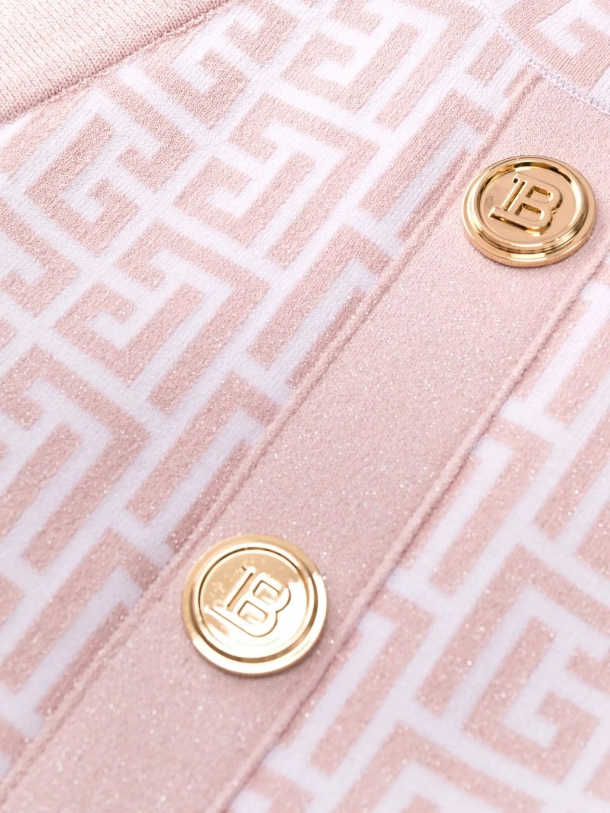 monogram glitter buttoned mini dress