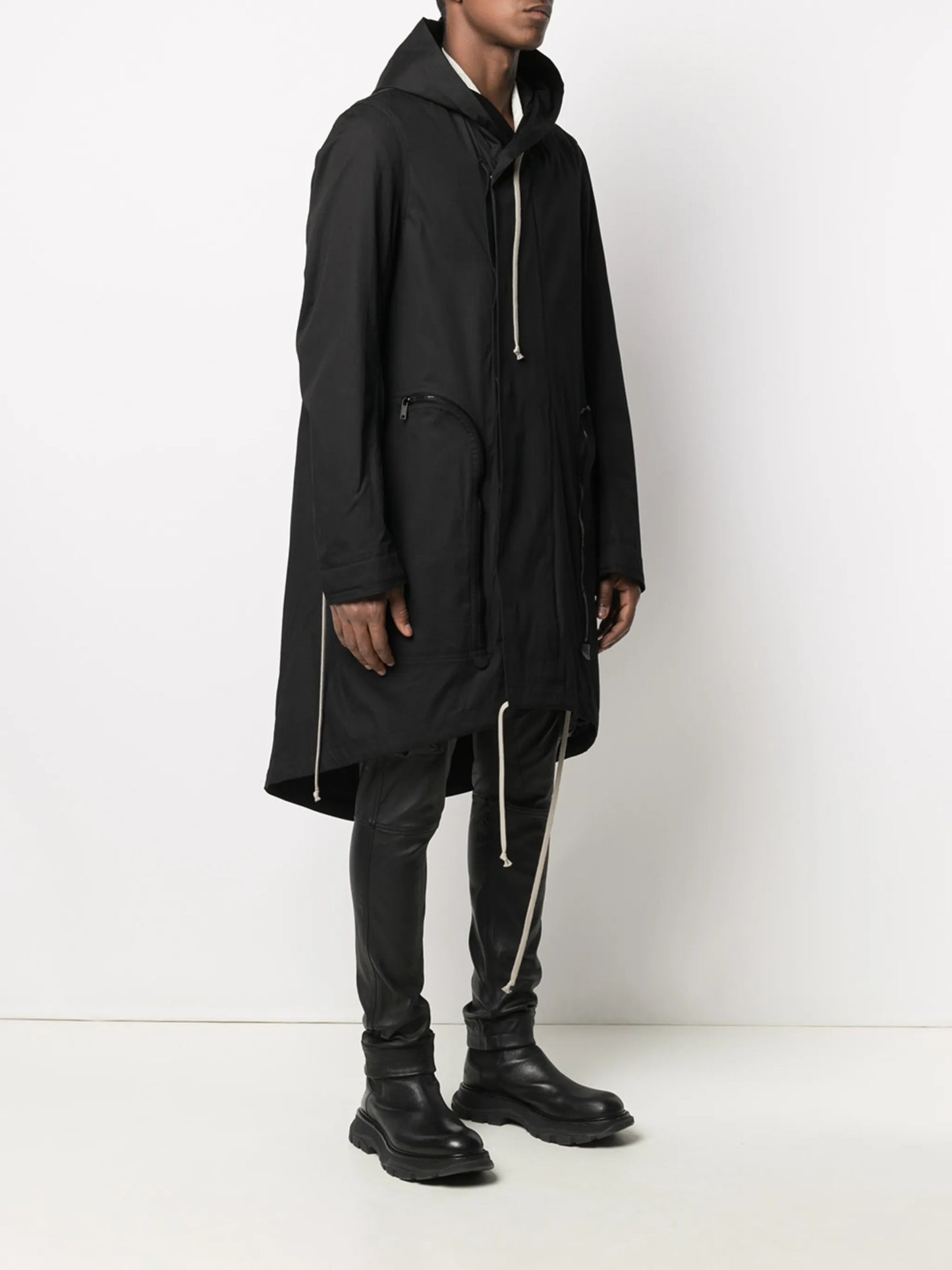 oversized pocket hooded parka