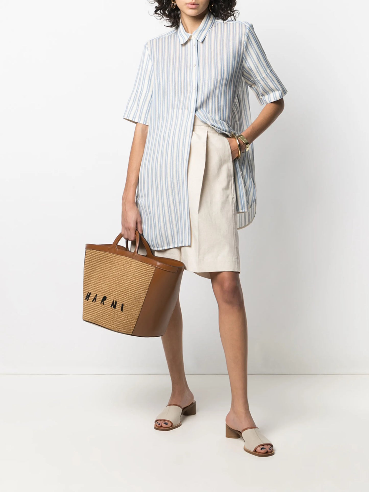 Tropicalia logo-embroidered tote bag