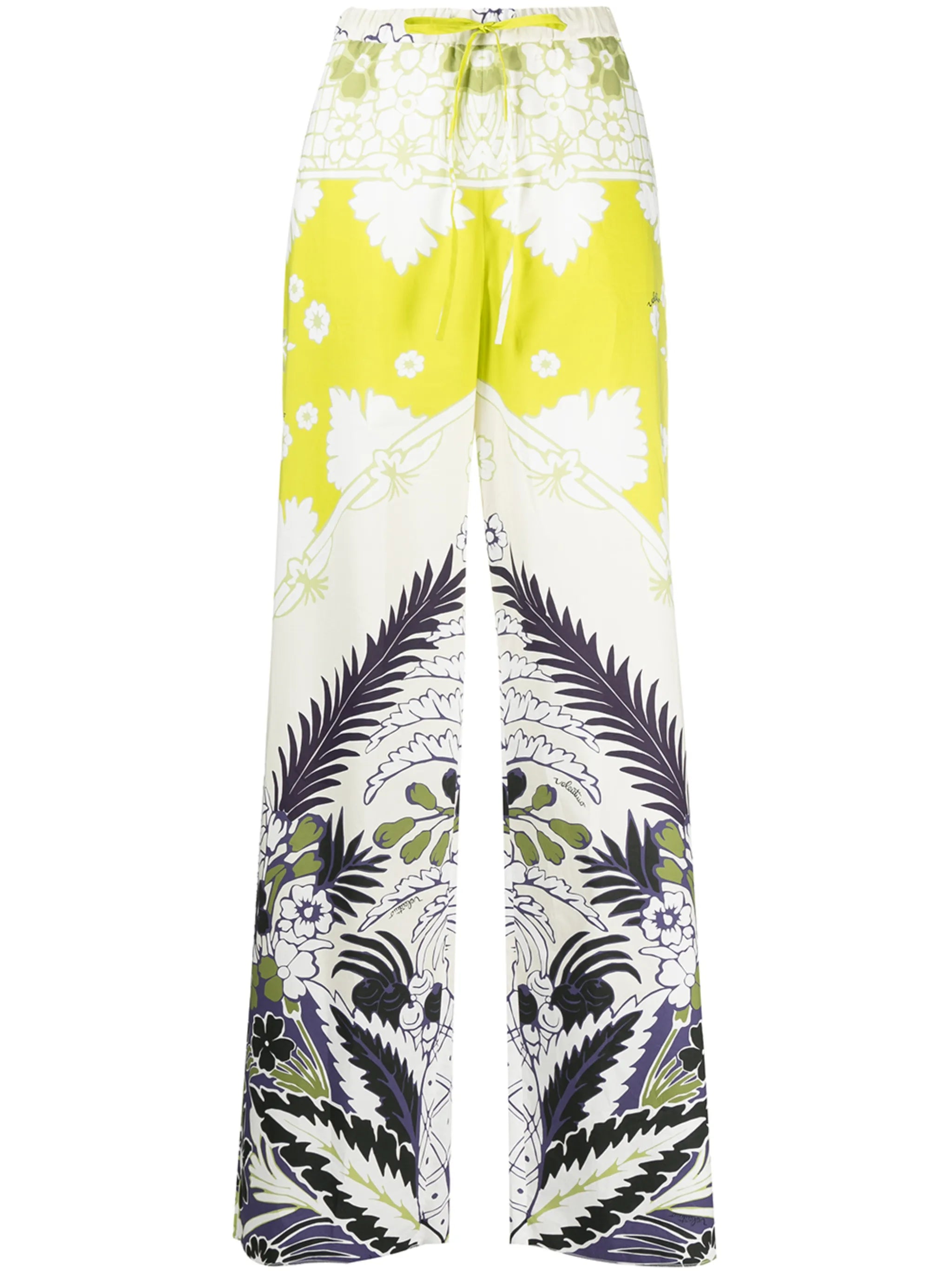 floral-print trousers