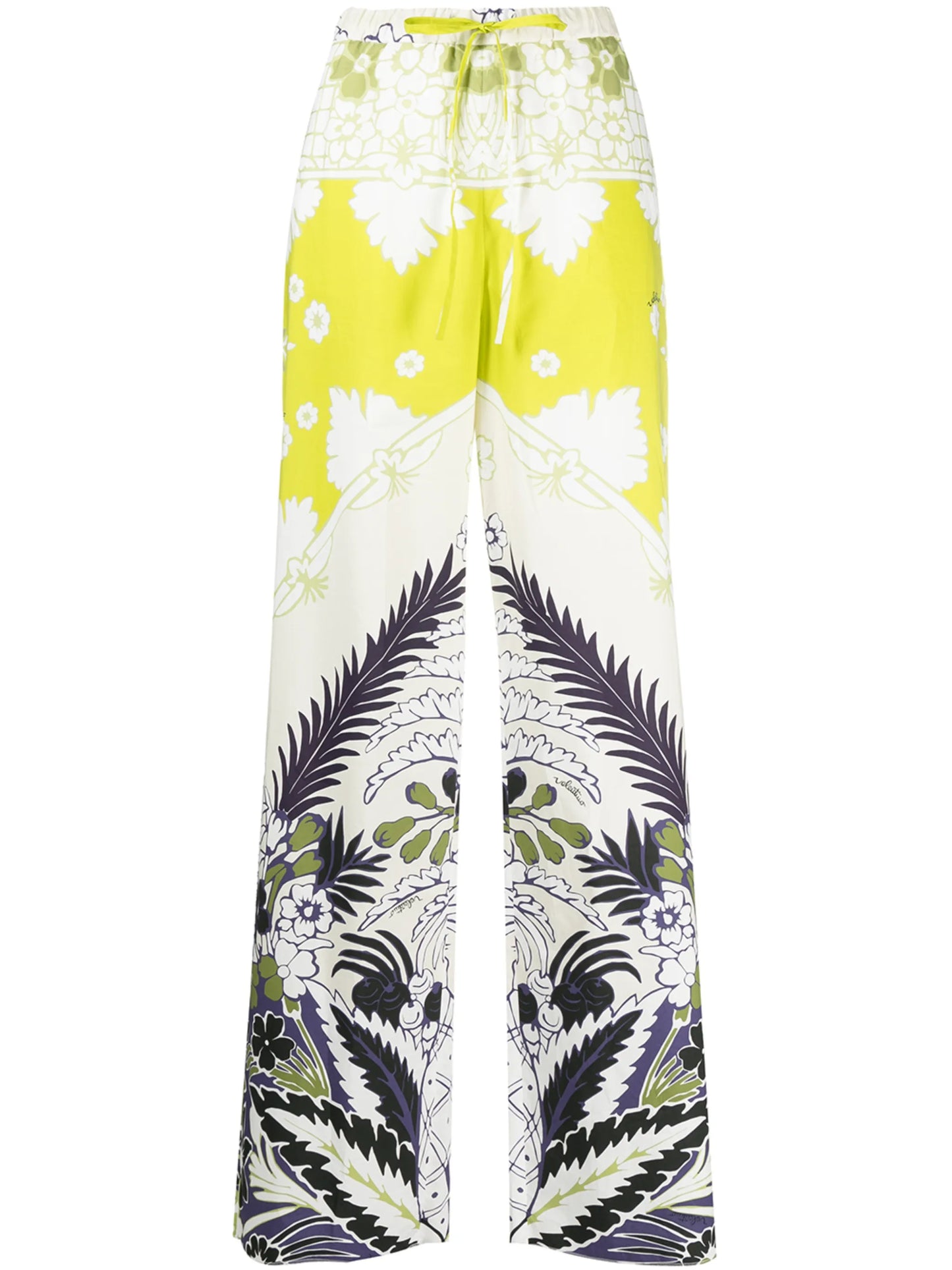 floral-print trousers