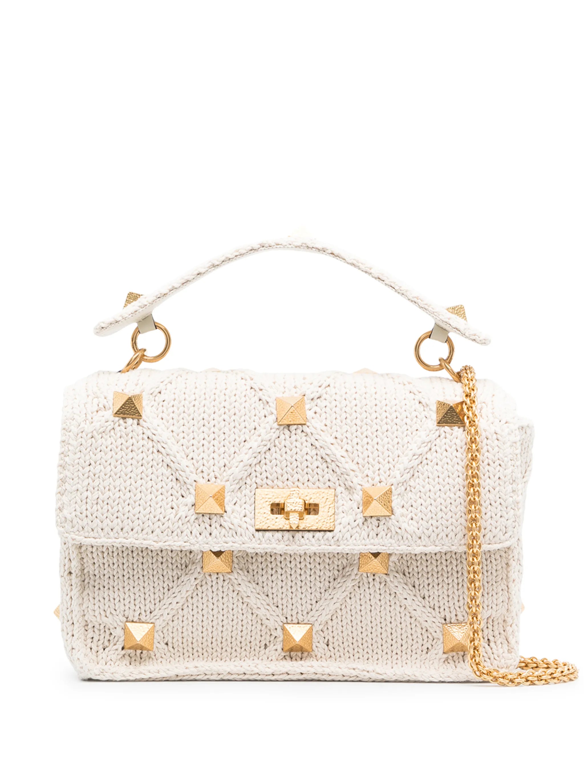 Roman Stud top handle bag
