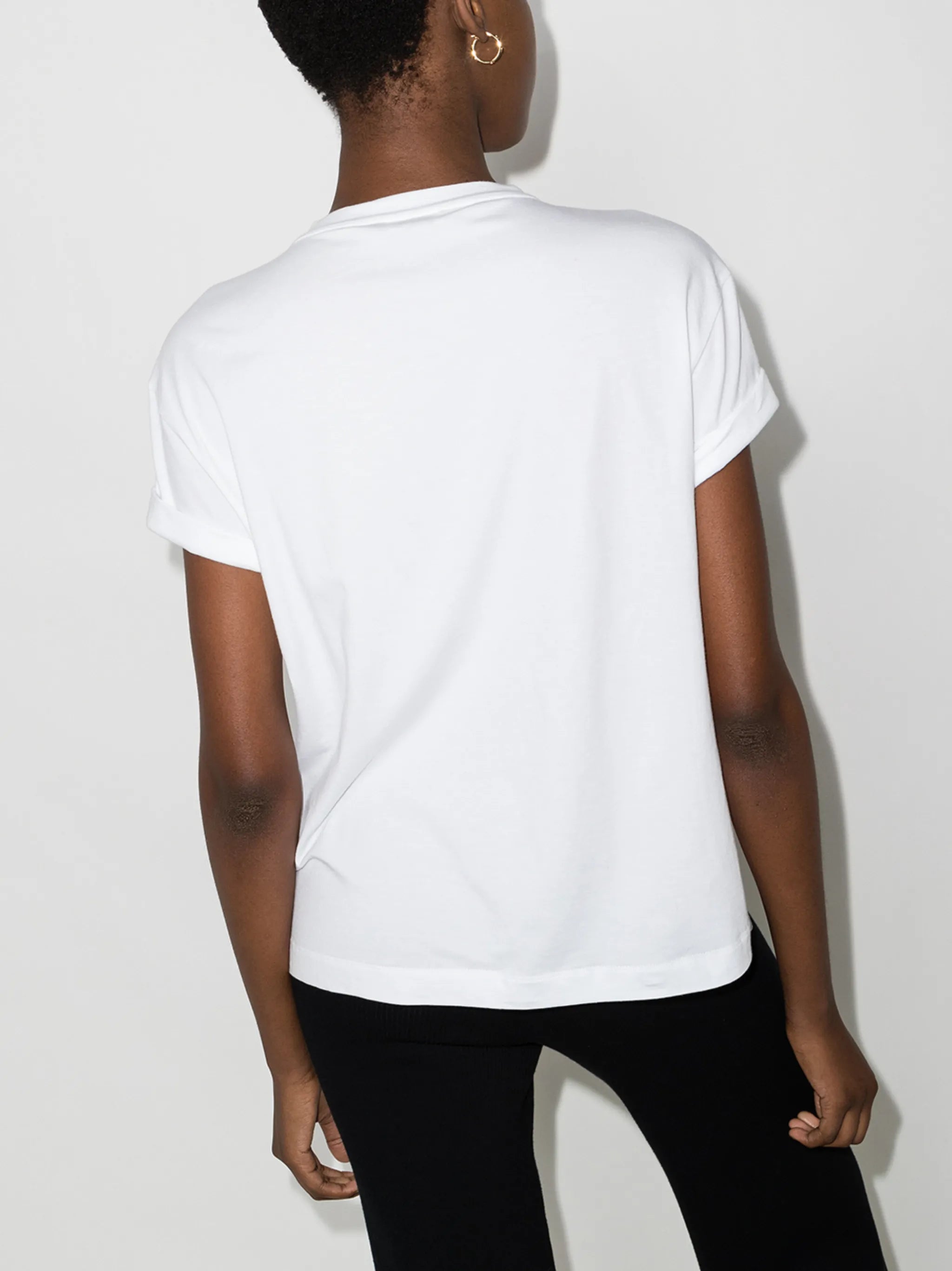 rolled sleeve crewneck T-shirt
