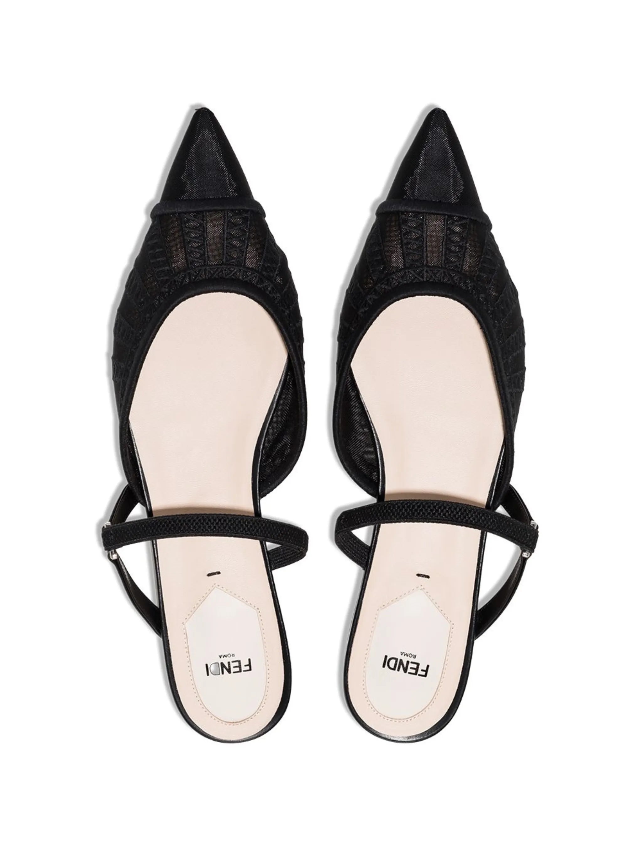 pointed mesh flat pumps