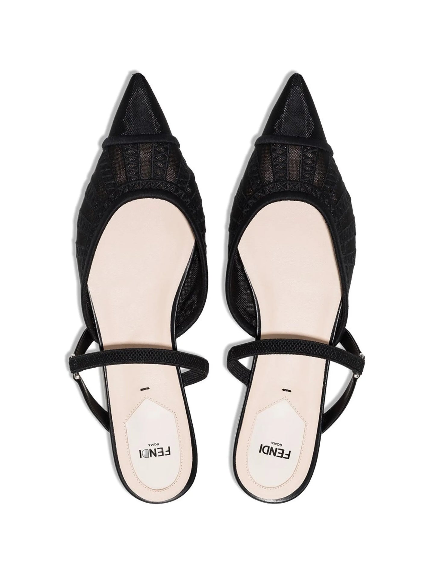 pointed mesh flat pumps