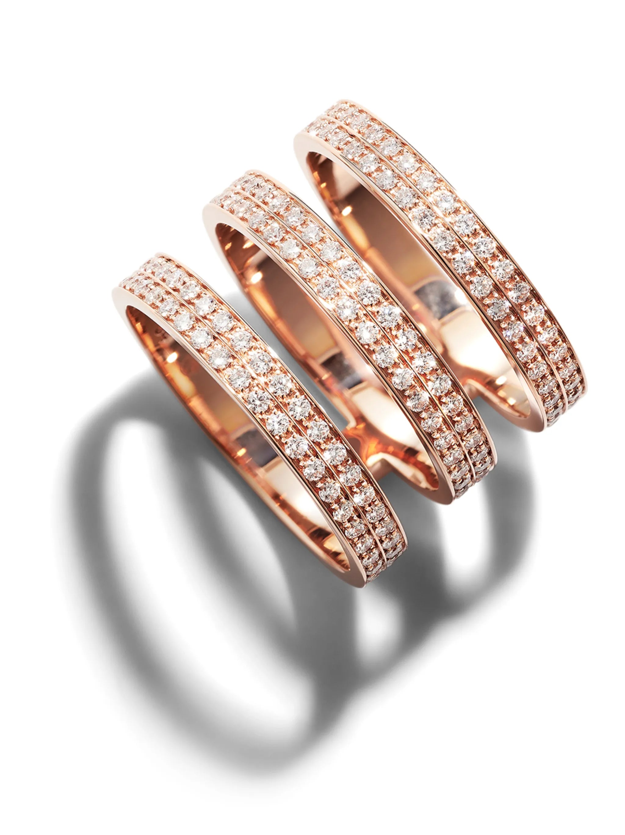 18kt rose gold Berbere triple-row ring