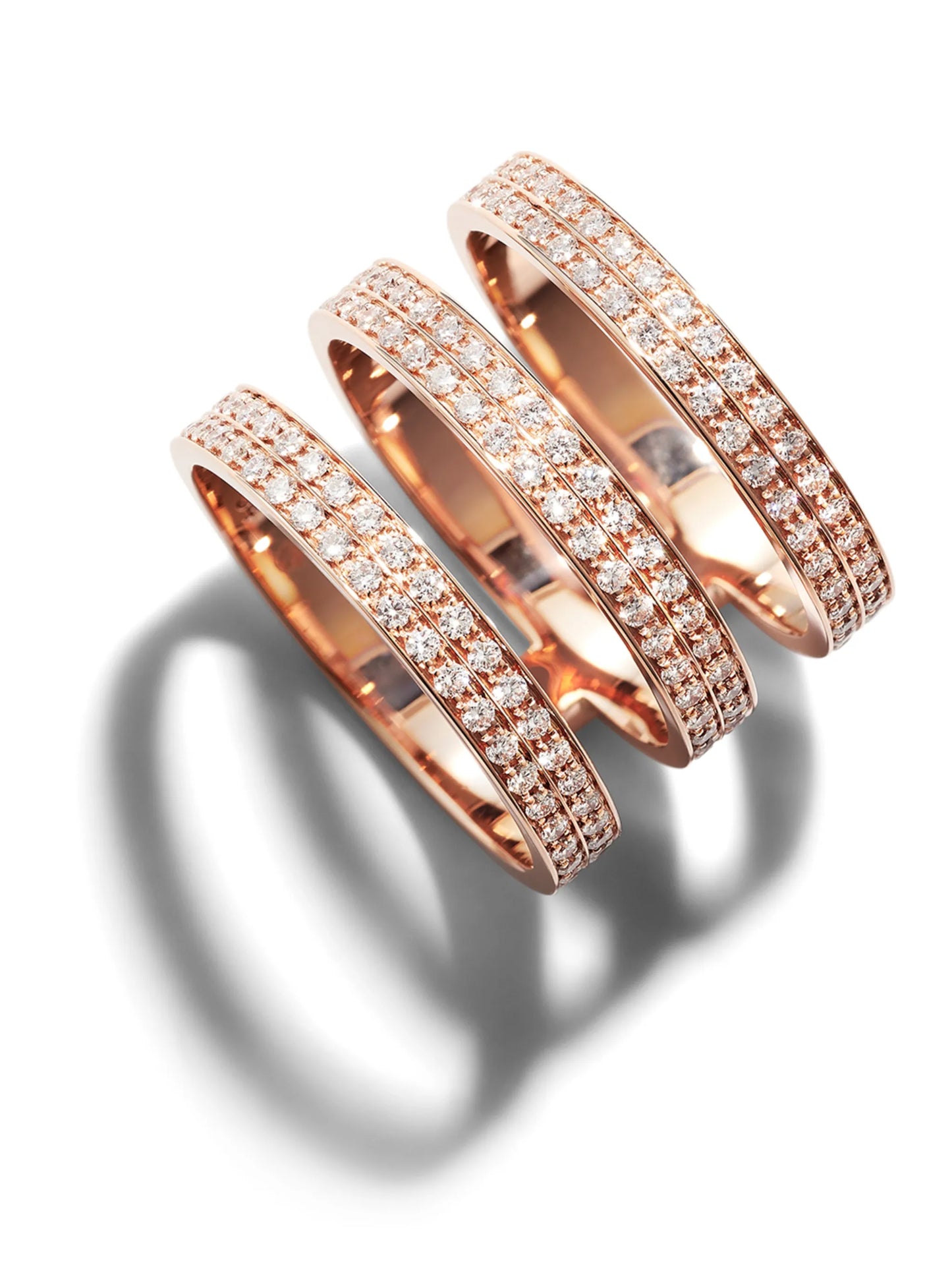 18kt rose gold Berbere triple-row ring