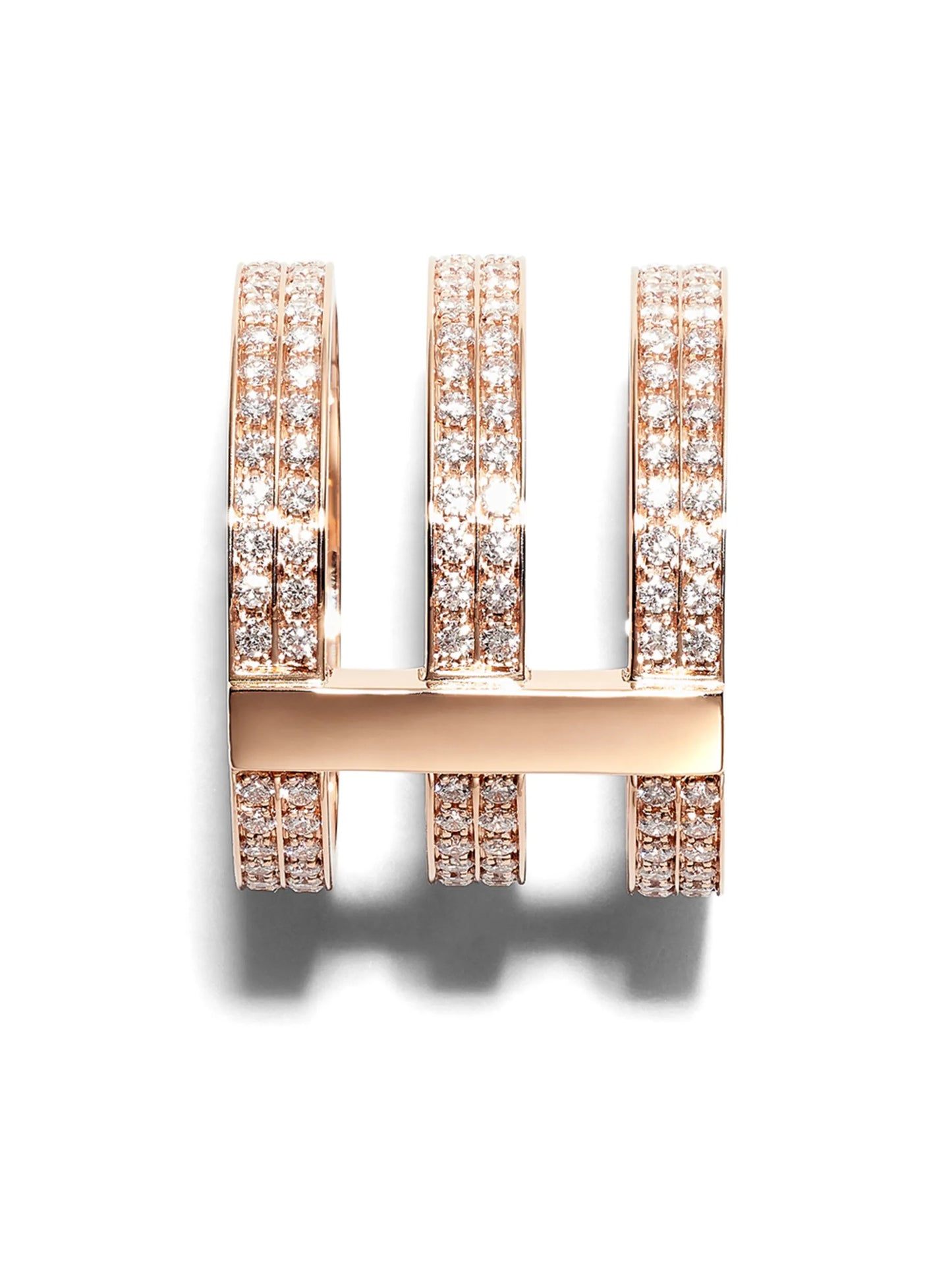18kt rose gold Berbere triple-row ring
