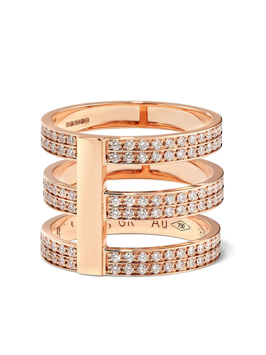 18kt rose gold Berbere triple-row ring