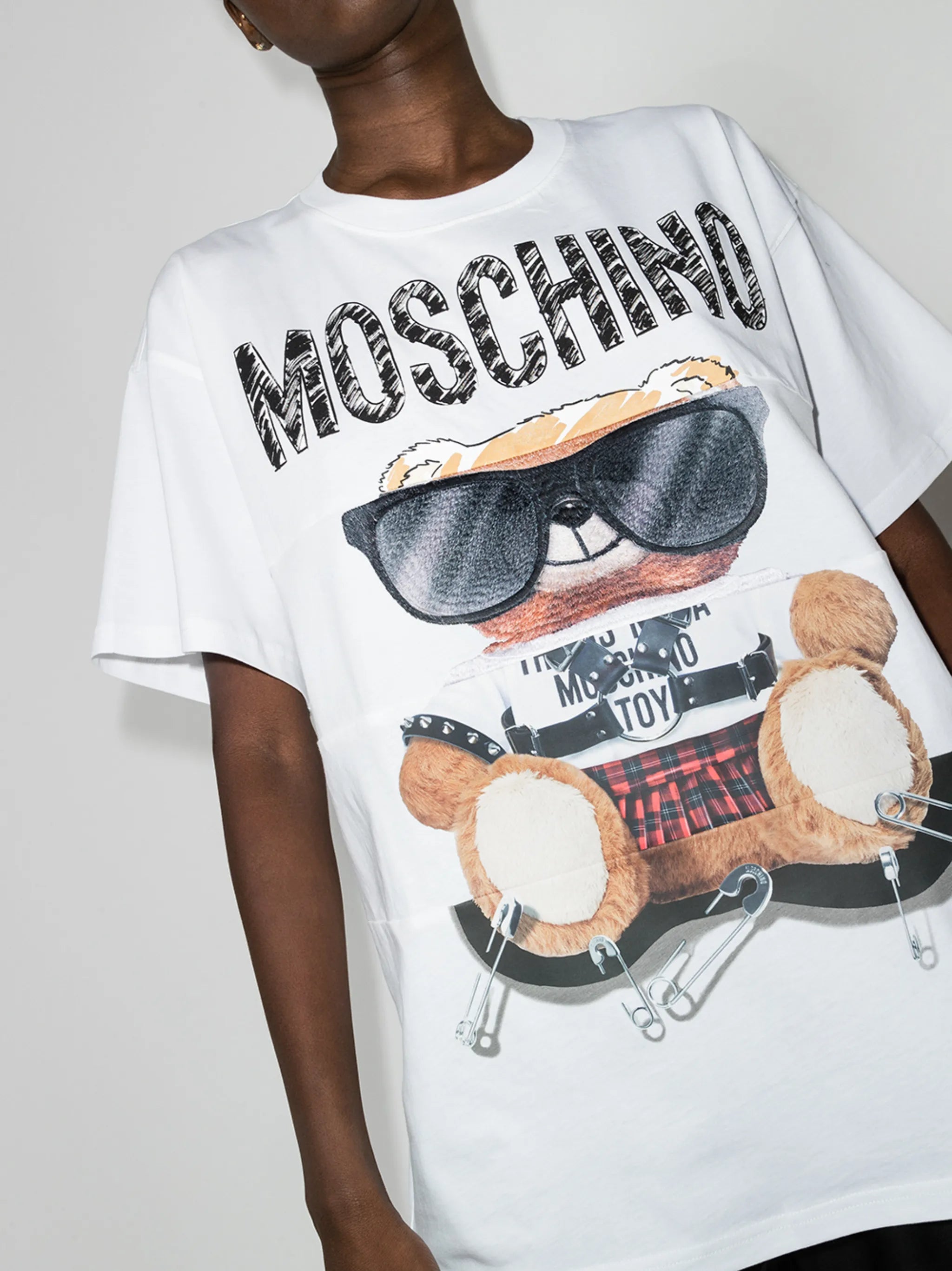 teddy bear-print T-shirt