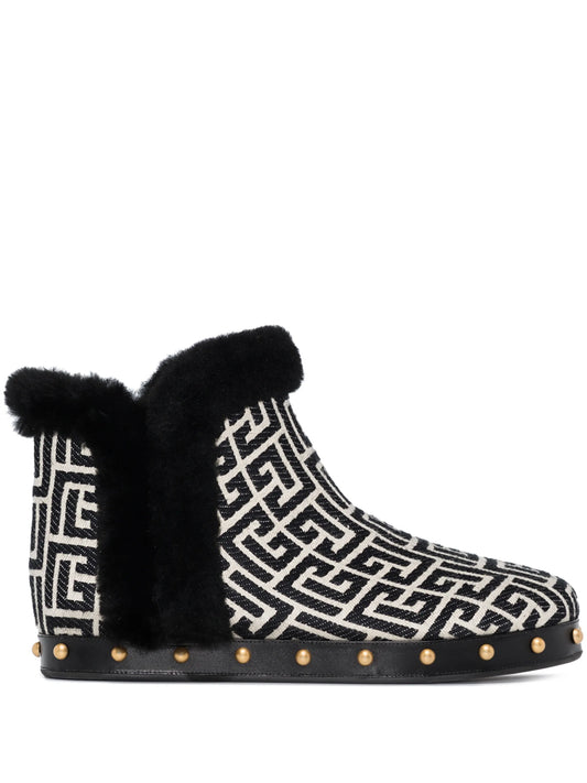 logo shearling ankle boots