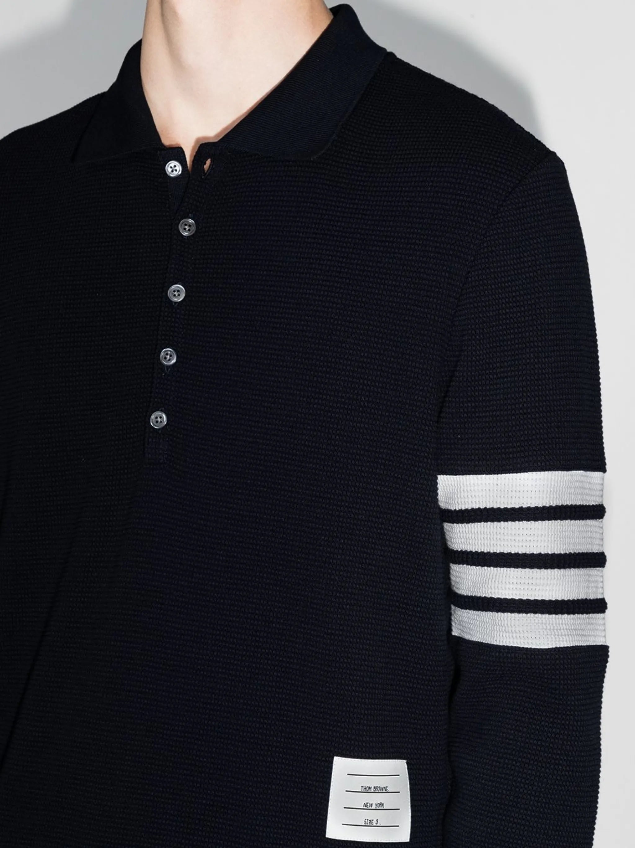 4-Bar Stripe long-sleeved polo shirt