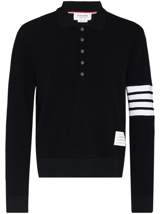 4-Bar Stripe long-sleeved polo shirt
