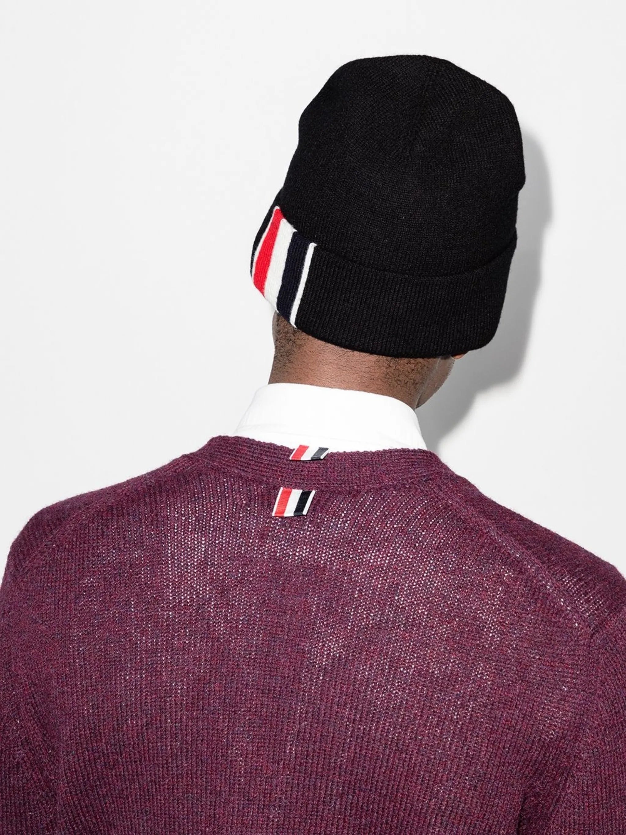 tricolour detail beanie