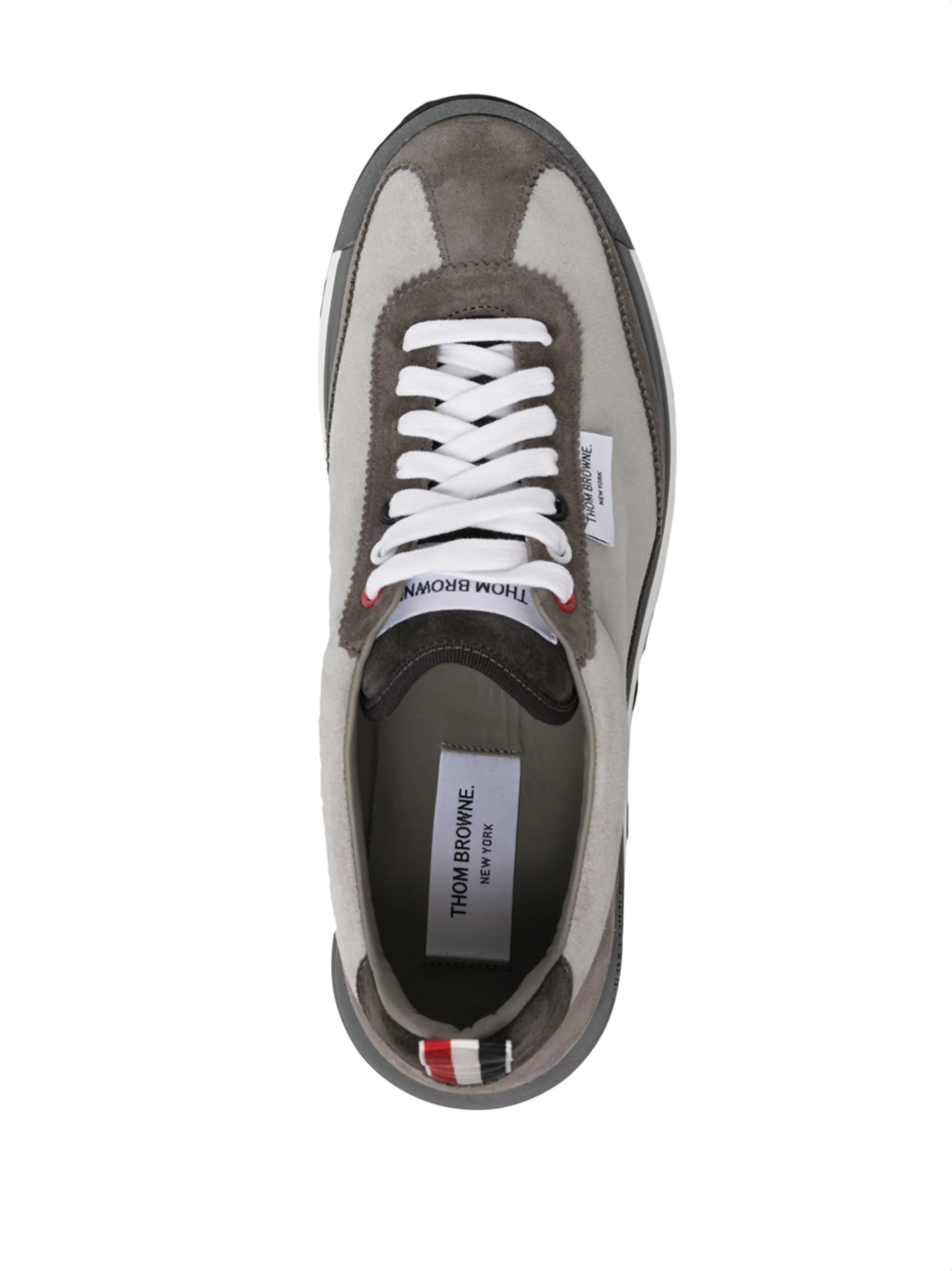 panelled lace-up sneakers