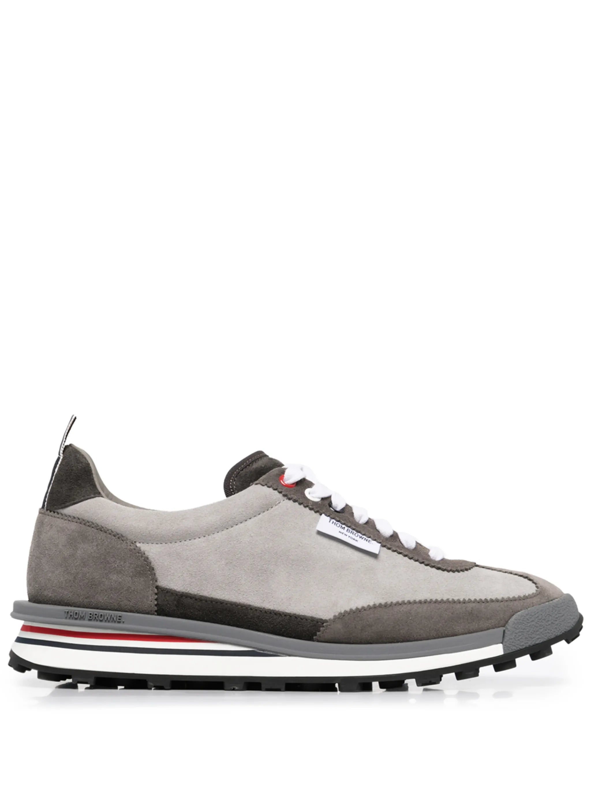 panelled lace-up sneakers