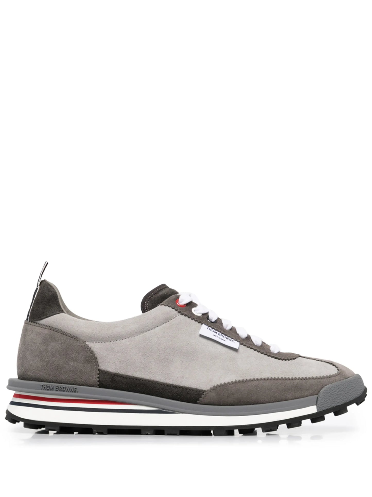 panelled lace-up sneakers