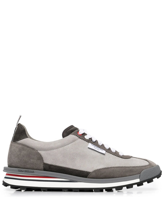 panelled lace-up sneakers