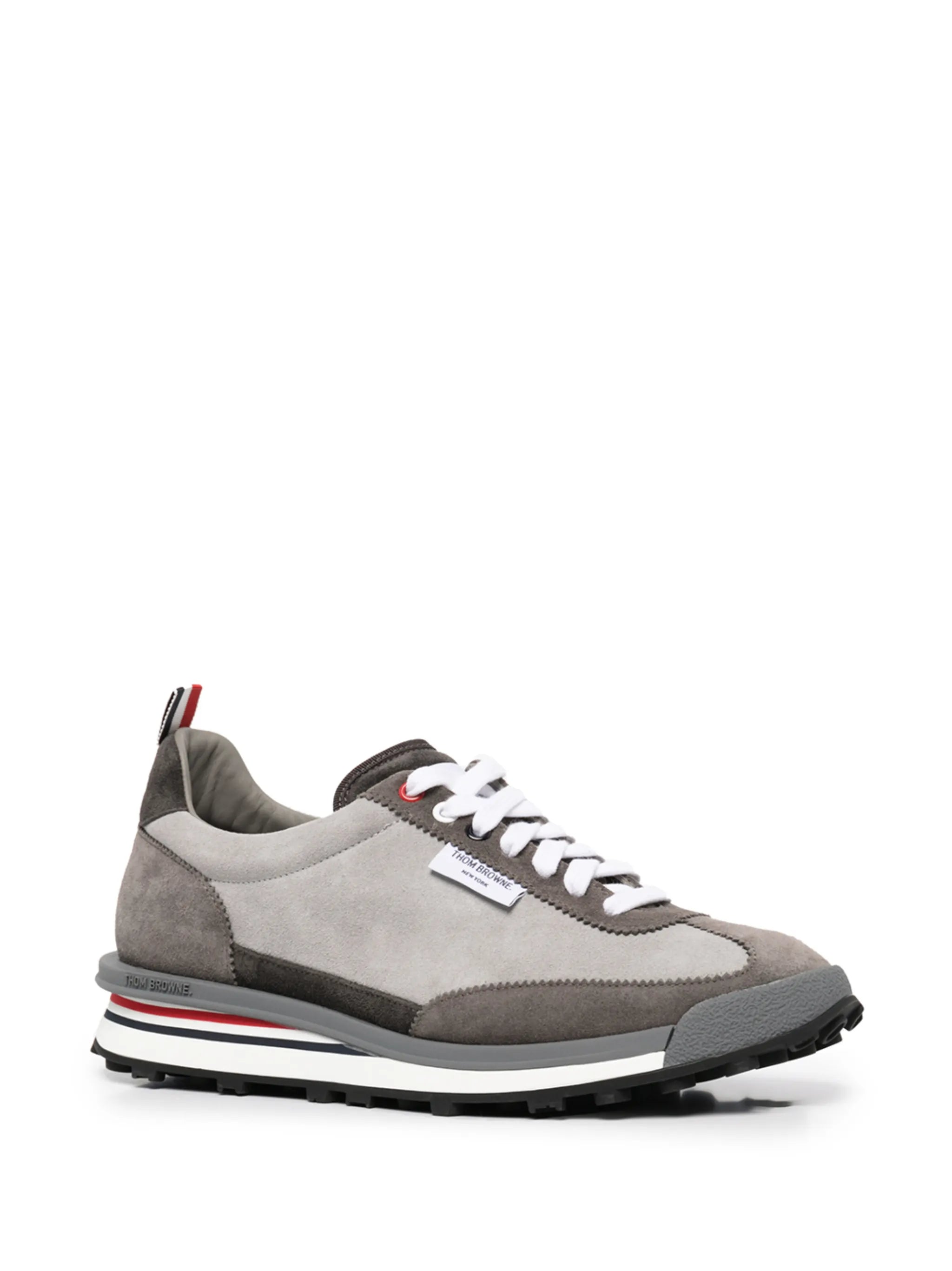 panelled lace-up sneakers