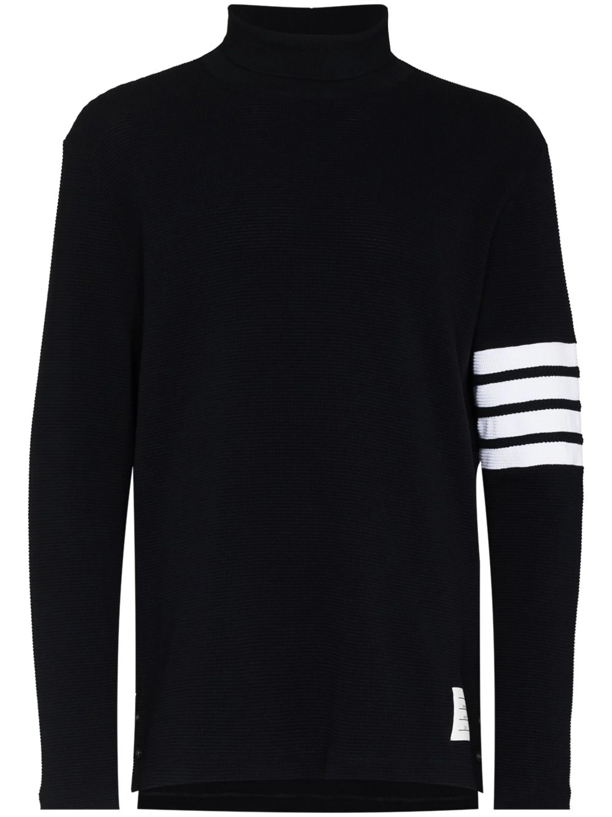 4-Bar stripe roll-neck jumper