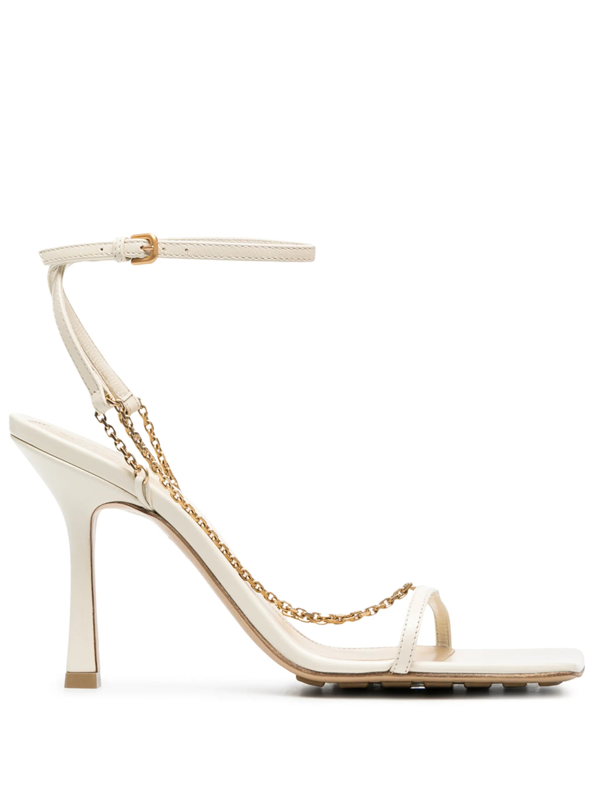 Stretch chain-strap sandals