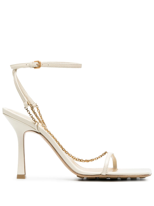 Stretch chain-strap sandals