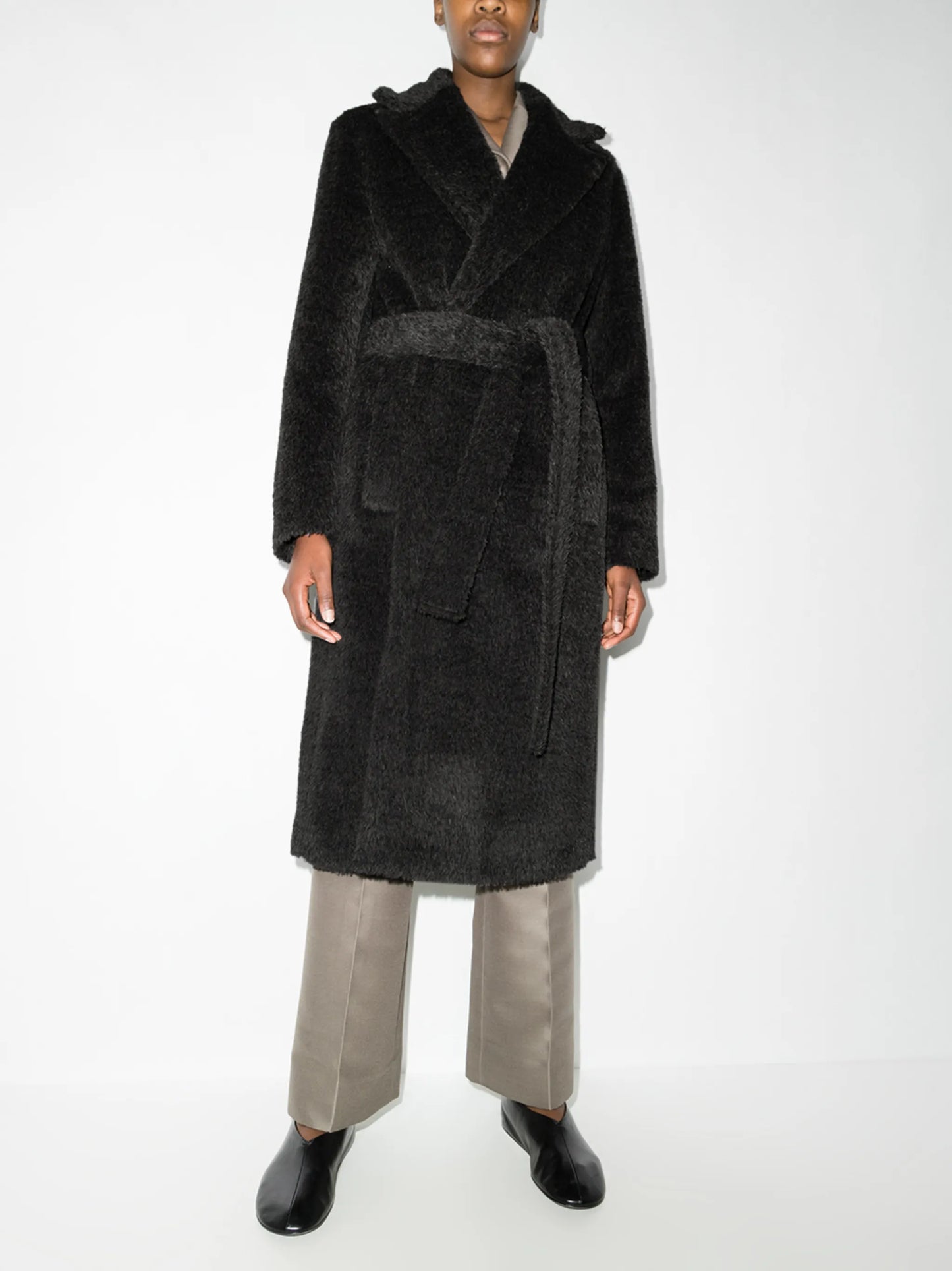 Cayla textured belted coat